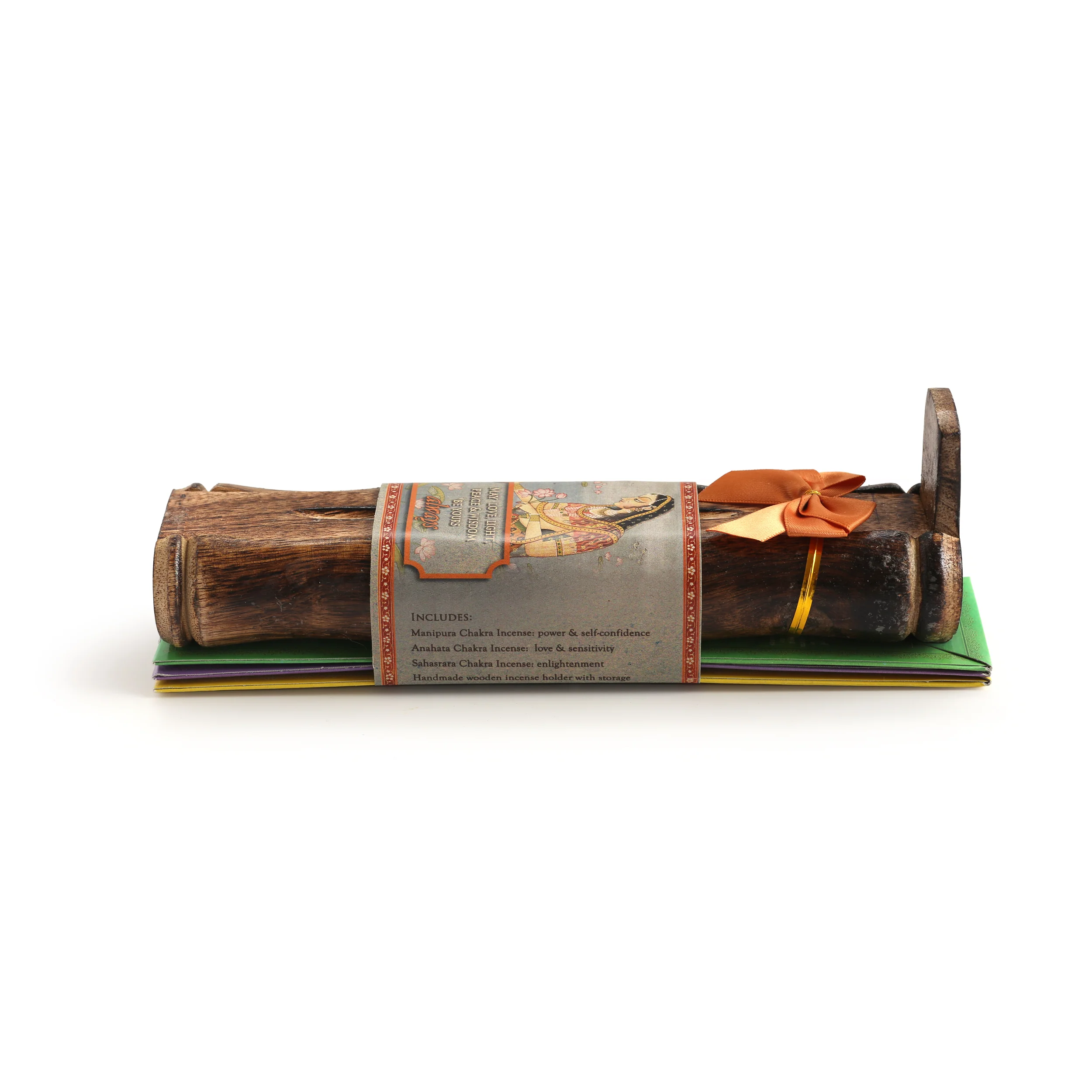 Incense Gift Set - Bamboo Burner + 3 Chakra Incense Sticks Packs & Greeting - Always - Image 5