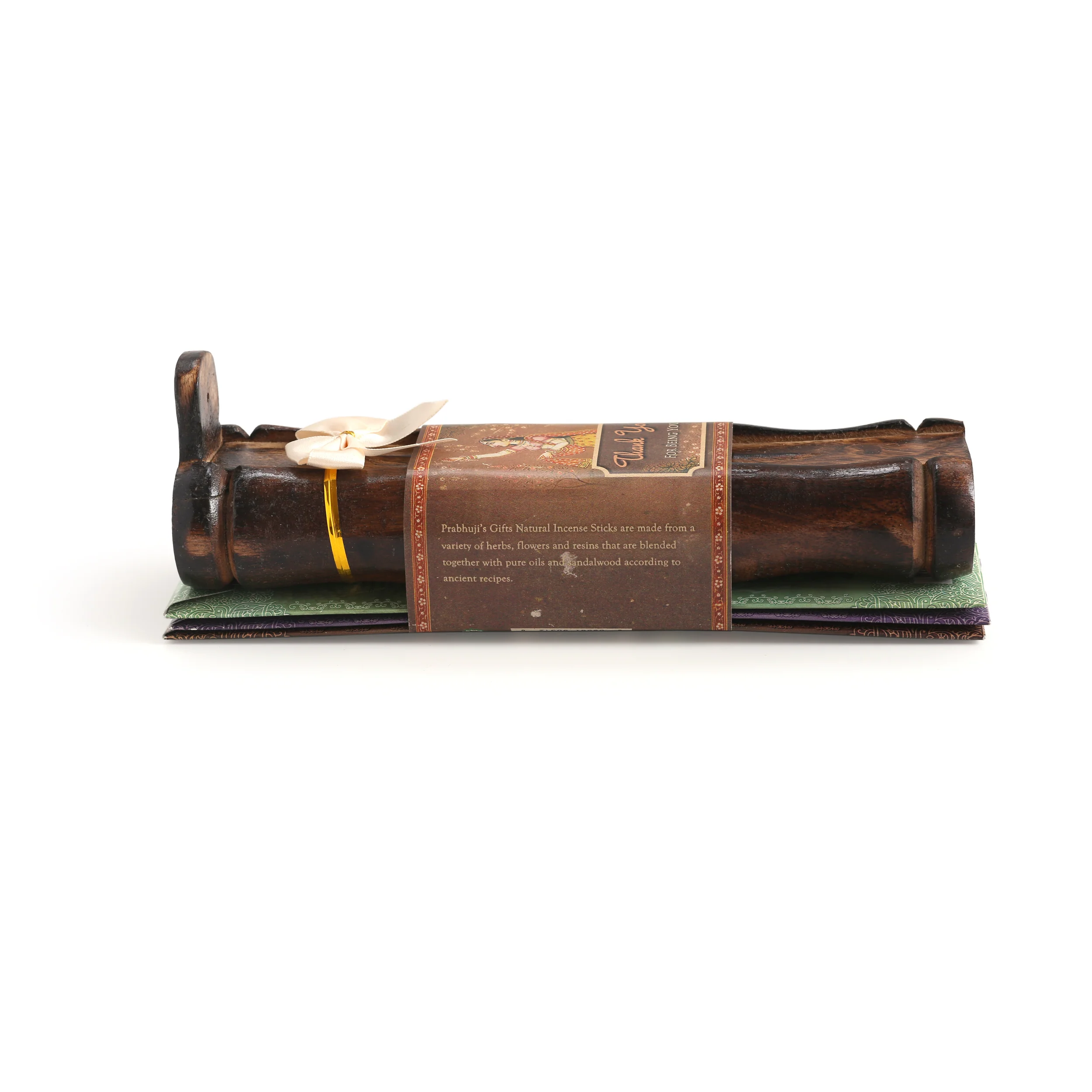 Incense Gift Set - Bamboo Burner + 3 Harmony Incense Sticks Packs & Greeting - Thank you for being you - Image 3