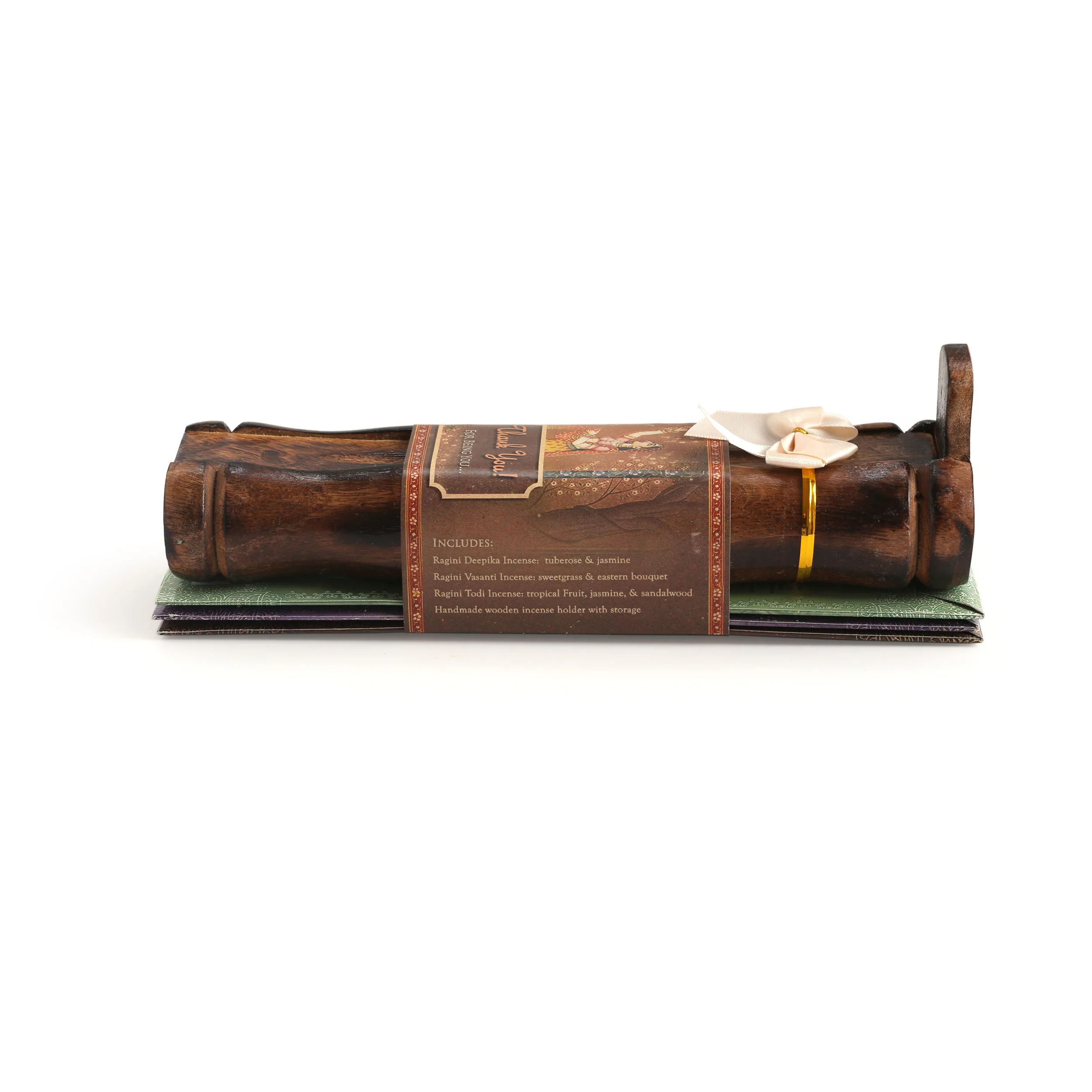 Incense Gift Set - Bamboo Burner + 3 Harmony Incense Sticks Packs & Greeting - Thank you for being you - Image 4