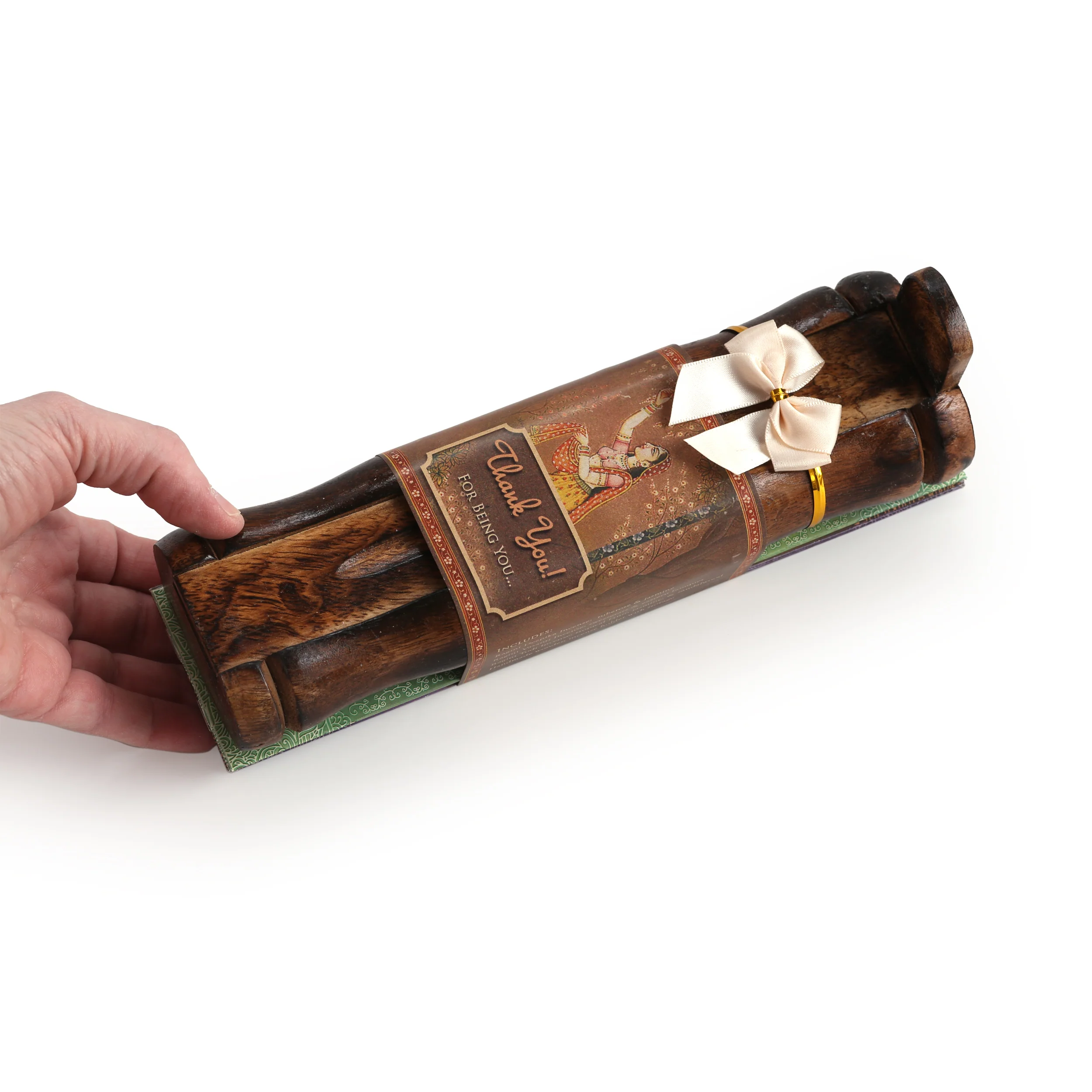 Incense Gift Set - Bamboo Burner + 3 Harmony Incense Sticks Packs & Greeting - Thank you for being you - Image 6