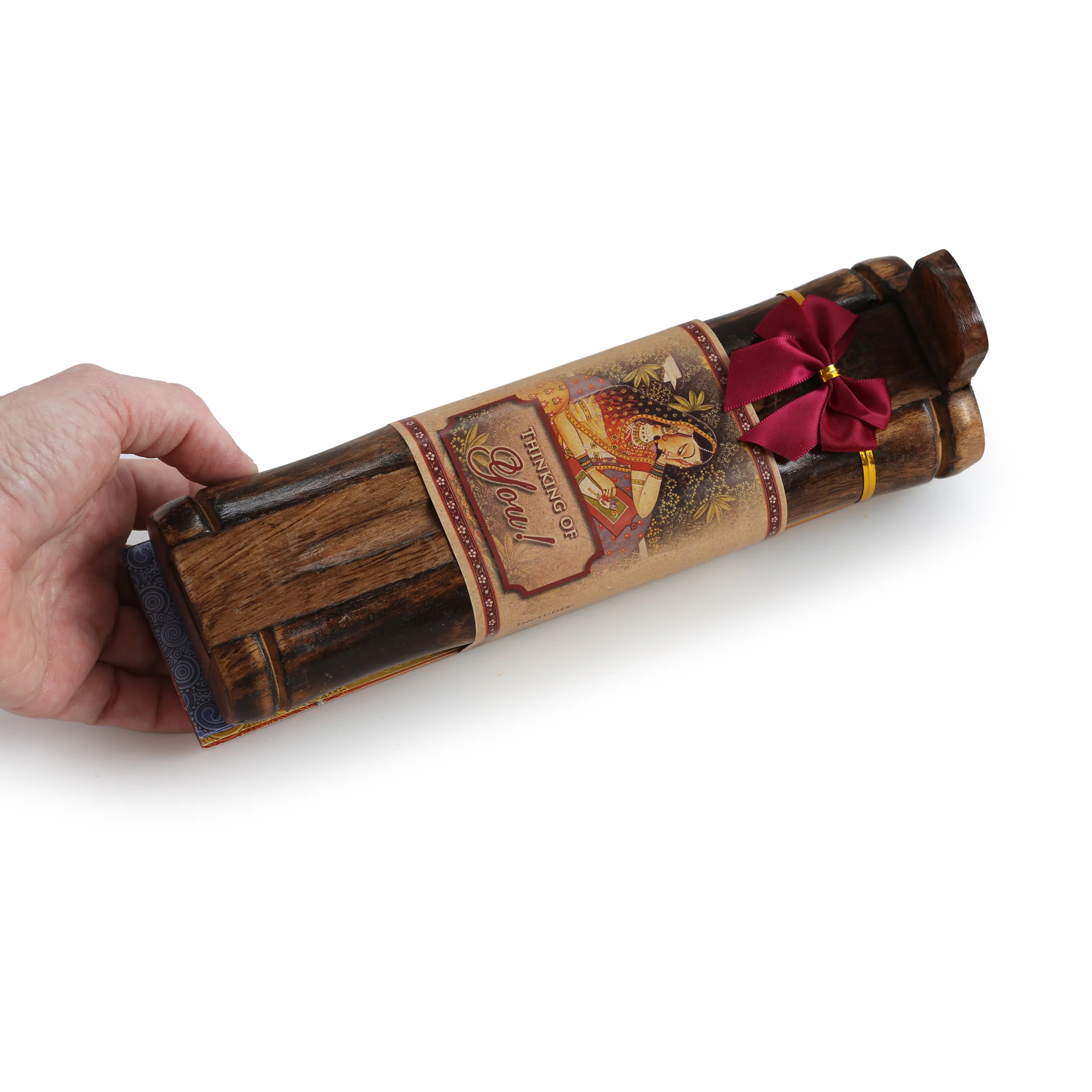 Incense Gift Set - Bamboo Burner + 3 Meditation Incense Stick & Greeting - Thinking of you - Image 3