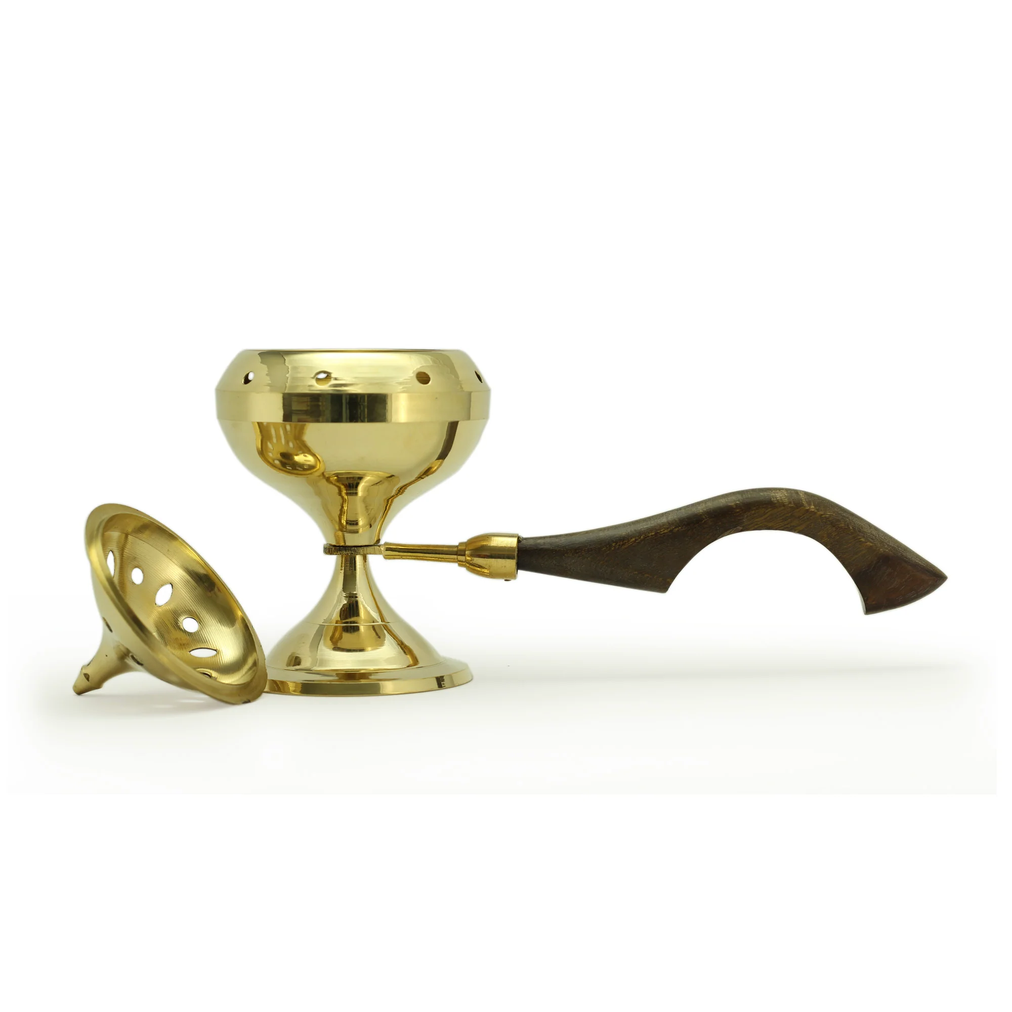 Burner - Brass Burner Large with Wood Handle 6.5"Hx3.5"Dx9.5"L - Image 4