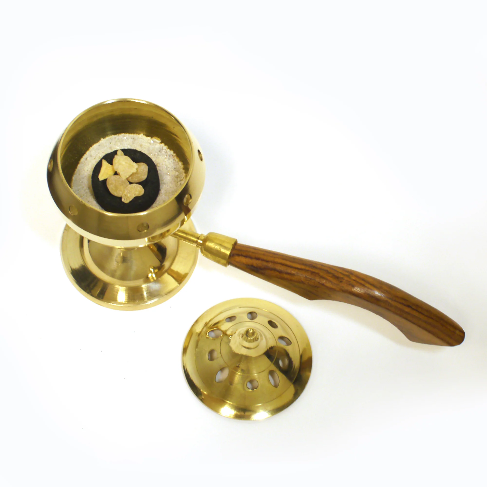 Burner - Brass Burner with Wood Handle 5.5"Hx3"Dx8.5"L - Image 4