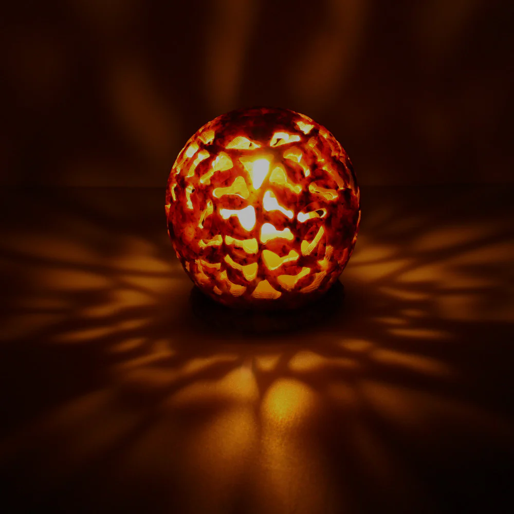 Burner for Cones and Candle Holder - Soapstone Carved Tea-Light Ball - Leaves 3 inches - Image 5