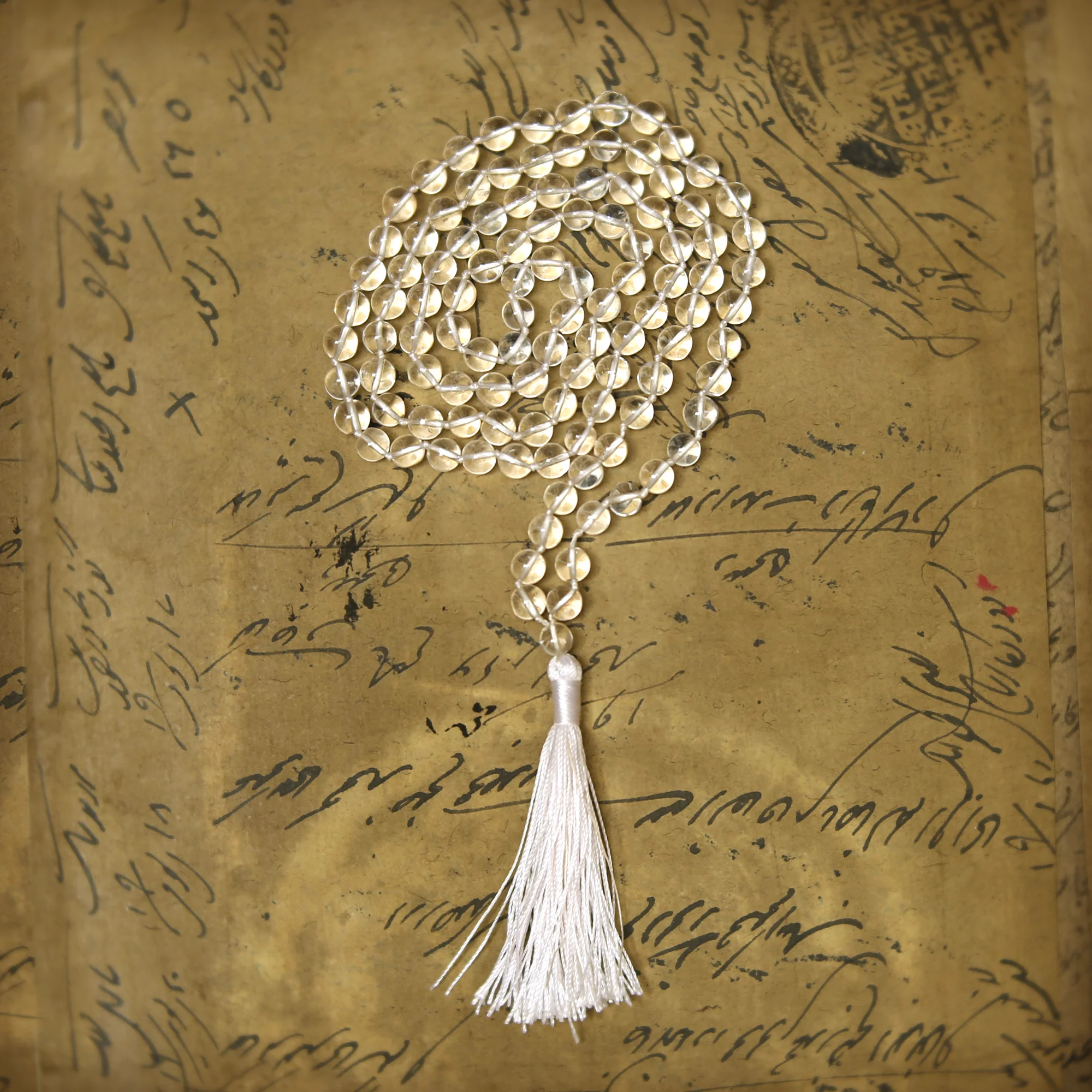 Prayer Mala Beads - Clear Crystal Quartz - 108 Prayer Beads - Image 6