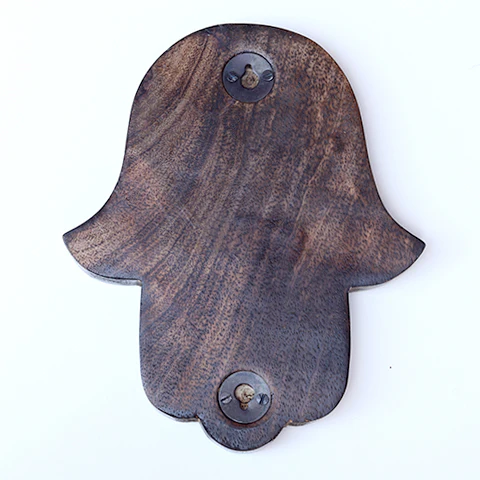 Decor - Wooden Hamsa - Cherry Blossom 7"x6" - Image 4