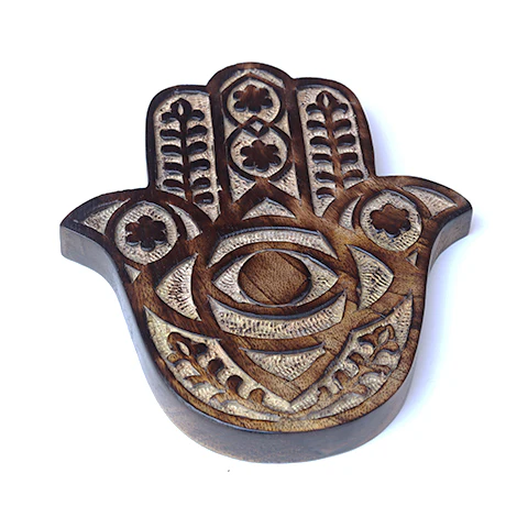 Decor - Wooden Hamsa - Myrtle 7"x6" - Image 3