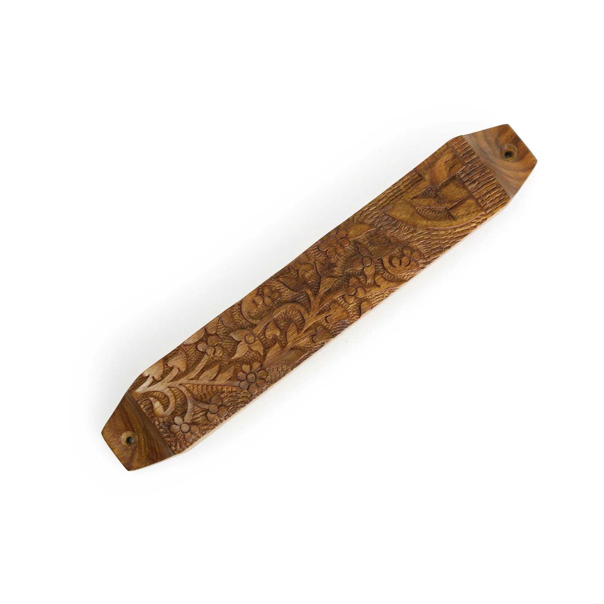Decor - Wooden Mezuzah Case 9"x1.5" Garden - Image 4