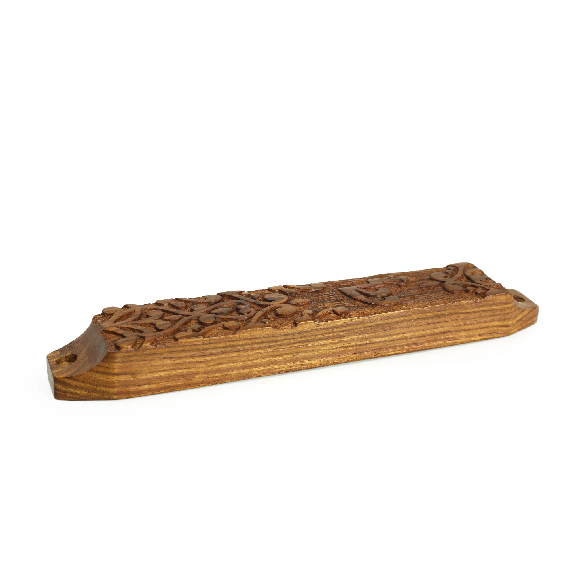 Decor - Wooden Mezuzah Case 9"x1.5" Ornamental - Image 5