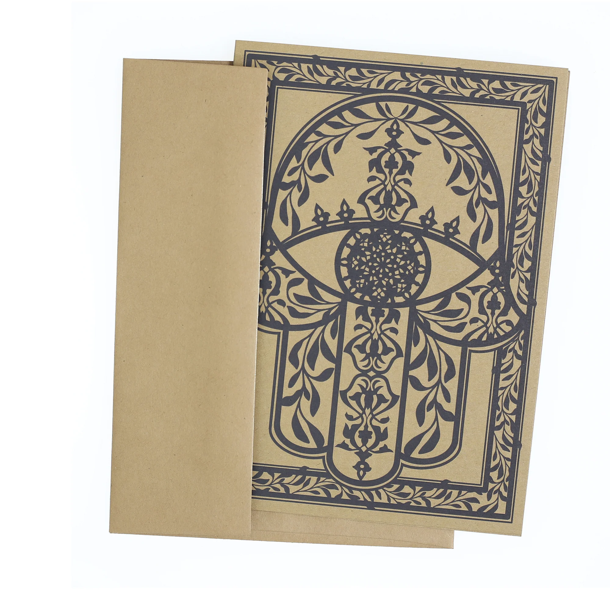 Greeting Card - Judaica - Hamsa Ornamental - 7"x5" - Image 3