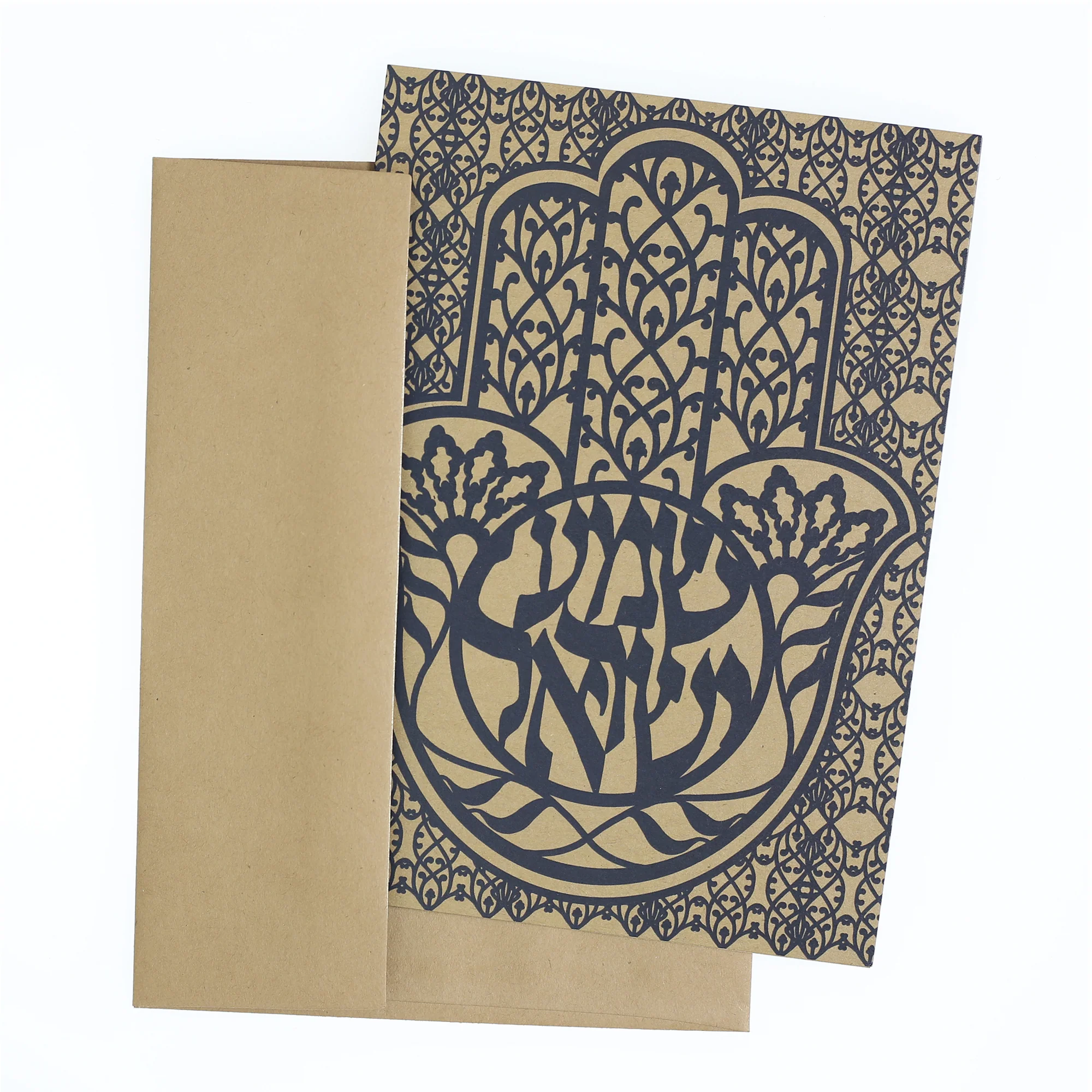 Greeting Card - Judaica - Hamsa Shema Israel - 7"x5" - Image 3