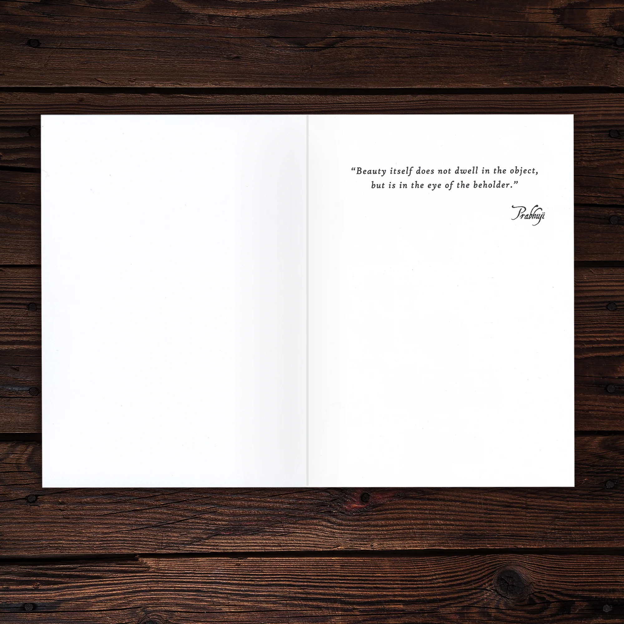 Greeting Card - Prabhuji's quote - 'Beauty itself does not dwell in the object...' - 7"x5" - Image 3