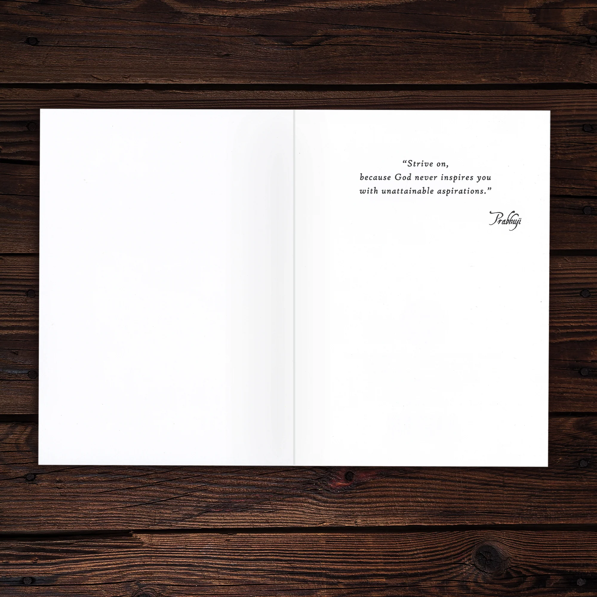 Greeting Card - Prabhuji's quote - 'Strive on...' - 7"x5" - Image 3