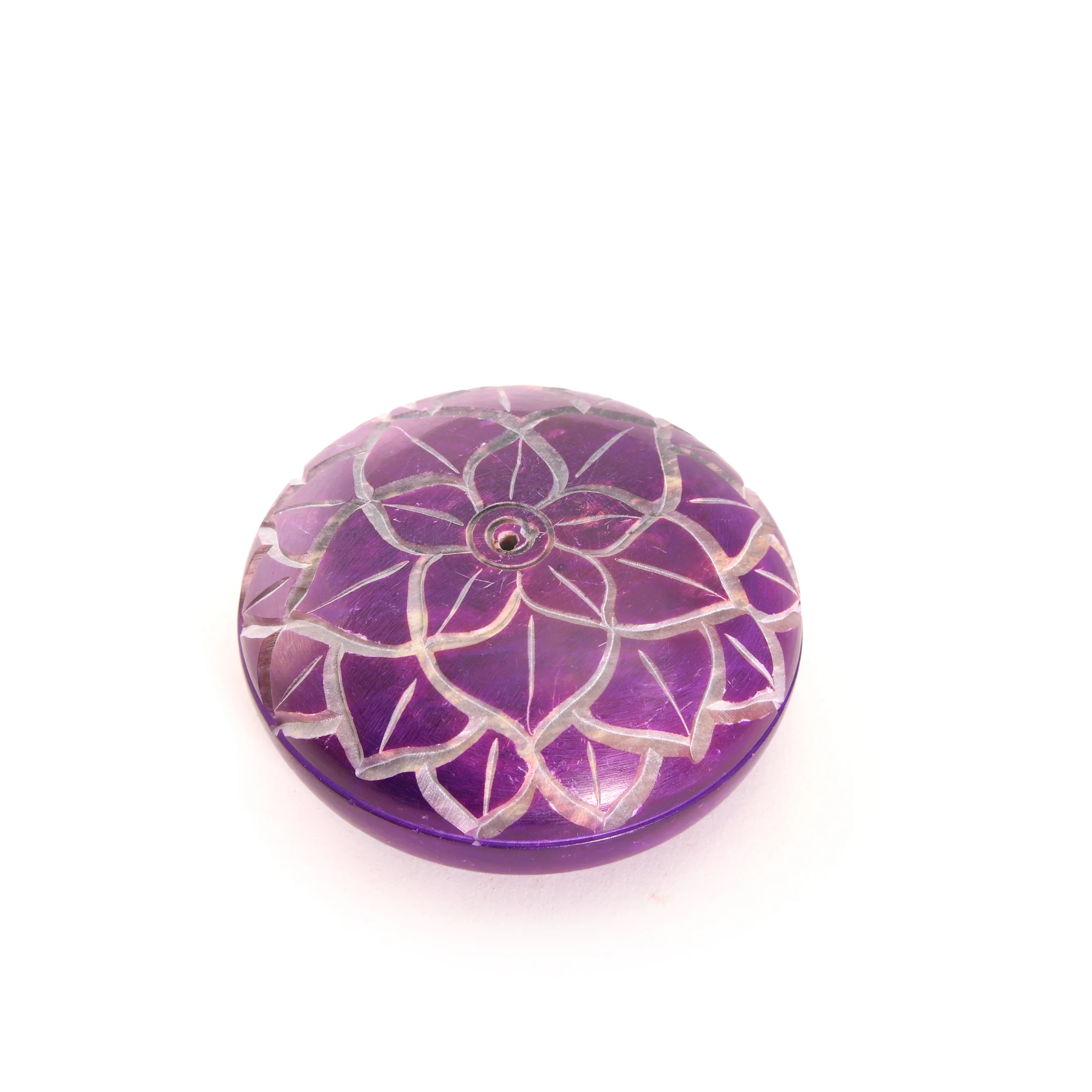 Incense Burner - Soapstone Pebble Crown Chakra Sahasrara 2.5" - Image 3