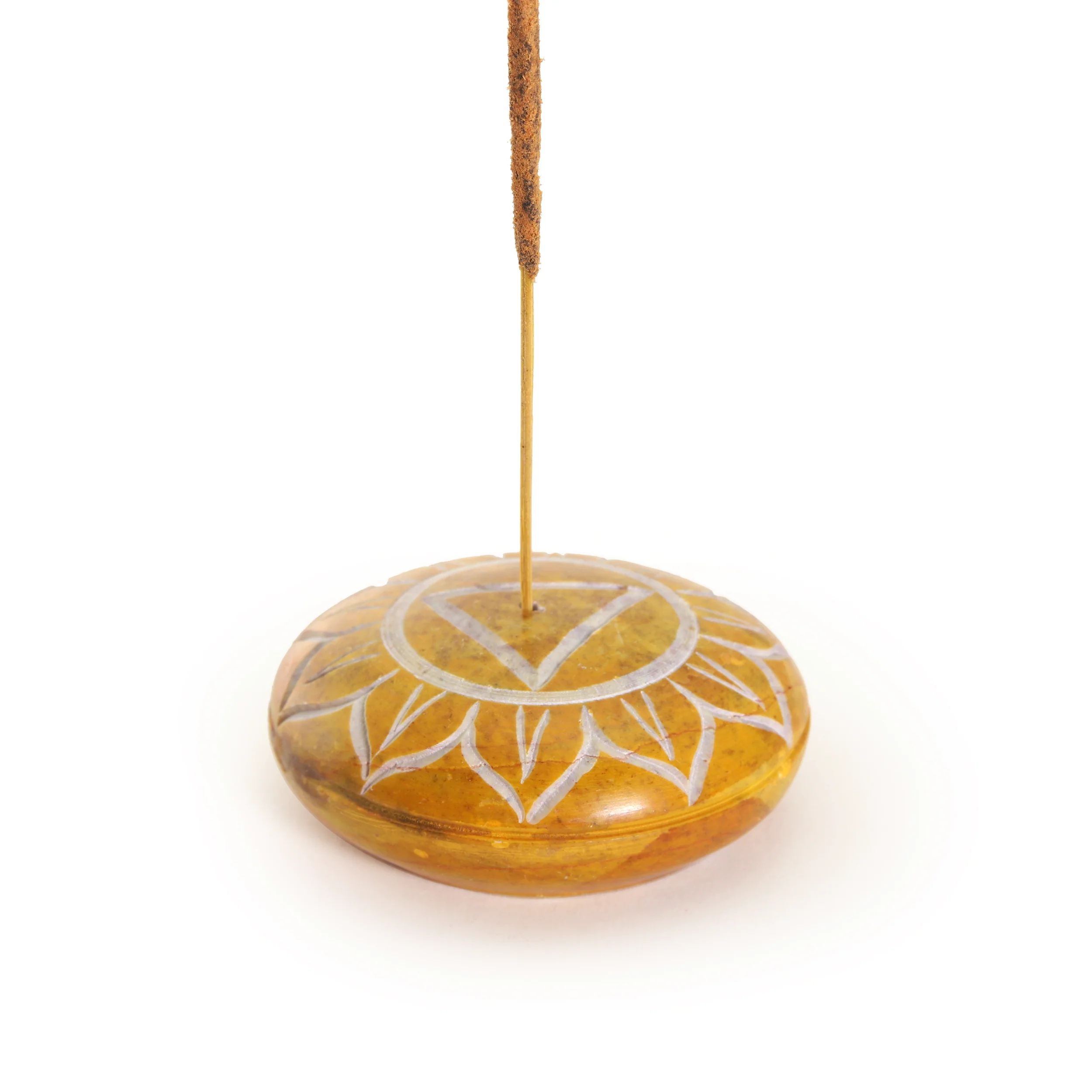 Incense Burner - Soapstone Pebble Solar Plexus Chakra Manipura 2.5" - Image 2