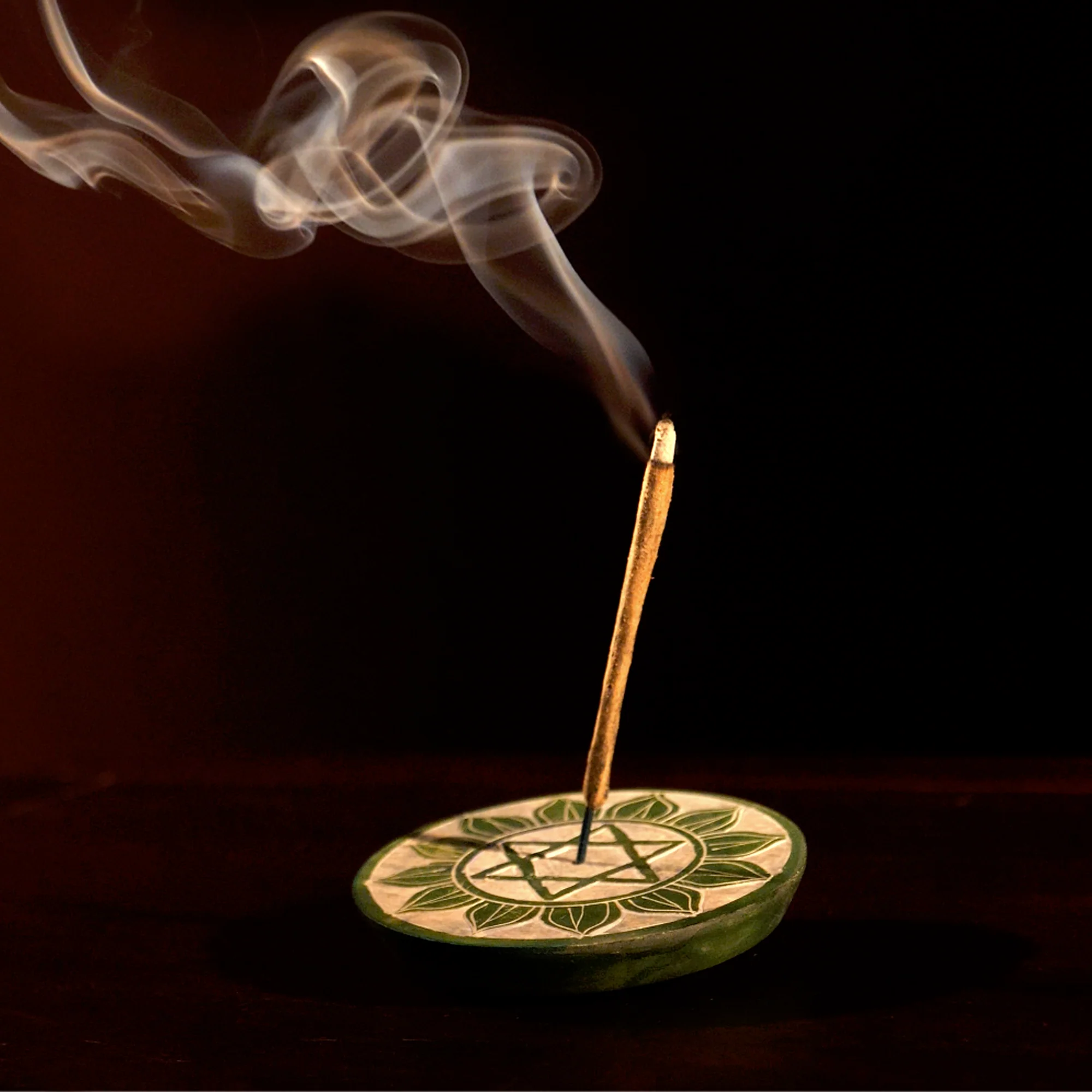 Incense Burner - Soapstone Plate Heart Chakra Anahata 3" - Image 5
