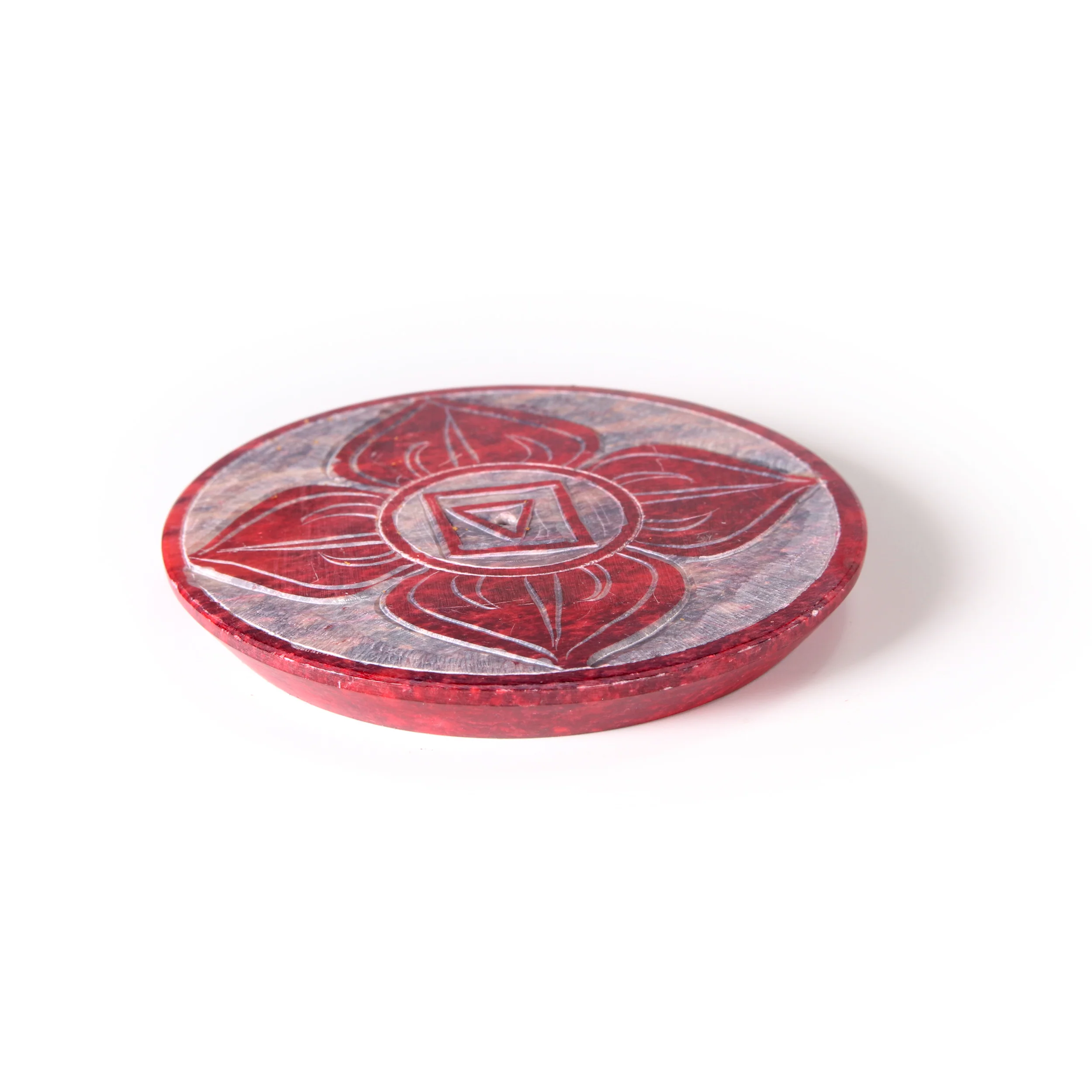 Incense Burner - Soapstone Plate Root Chakra Muladhara 3" - Image 3