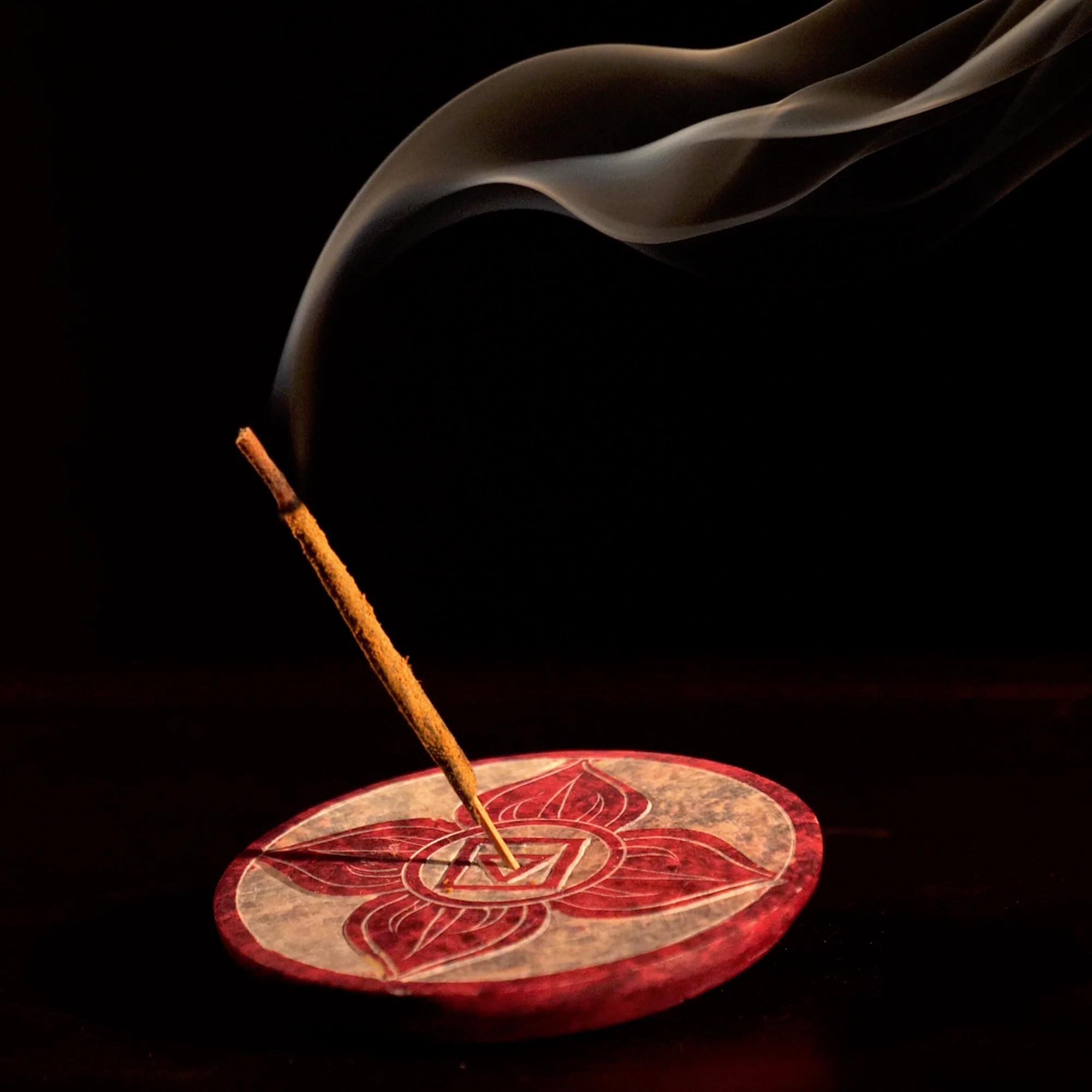 Incense Burner - Soapstone Plate Root Chakra Muladhara 3" - Image 5