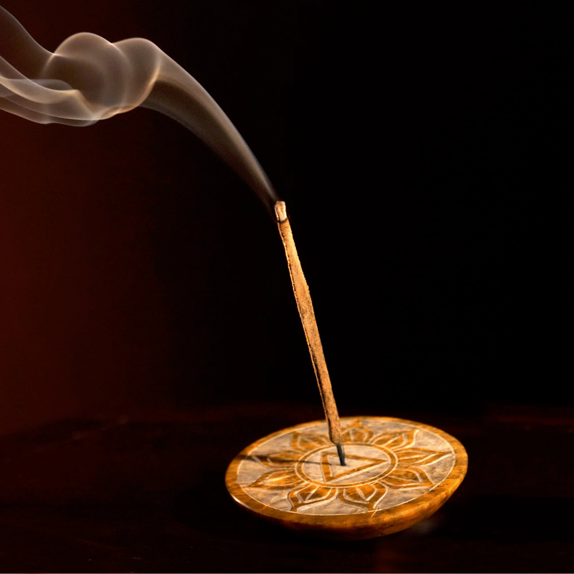 Incense Burner - Soapstone Plate Solar Plexus Chakra Manipura 3" - Image 5
