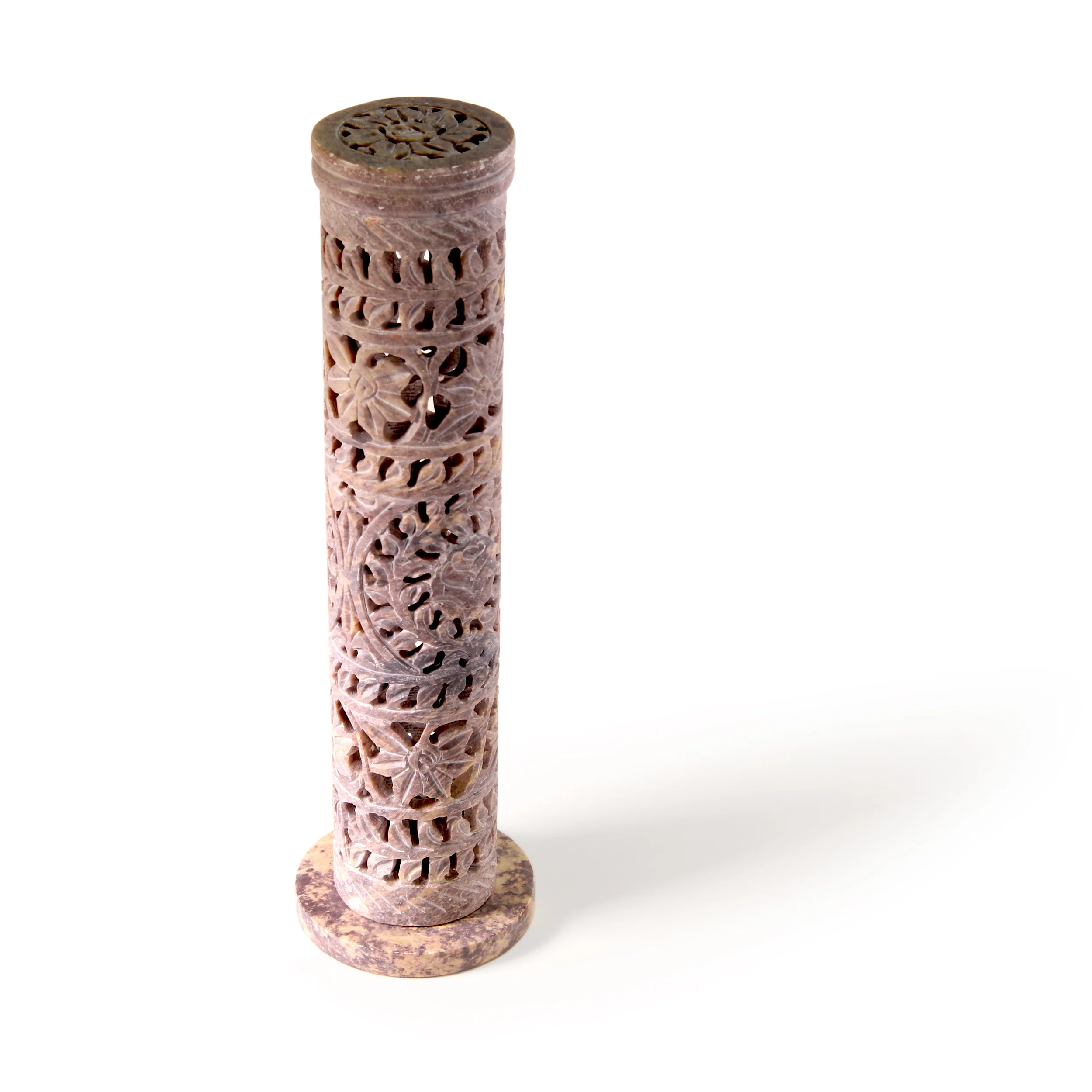 Incense Burner - Soapstone Tower Flowers Jali - Image 3