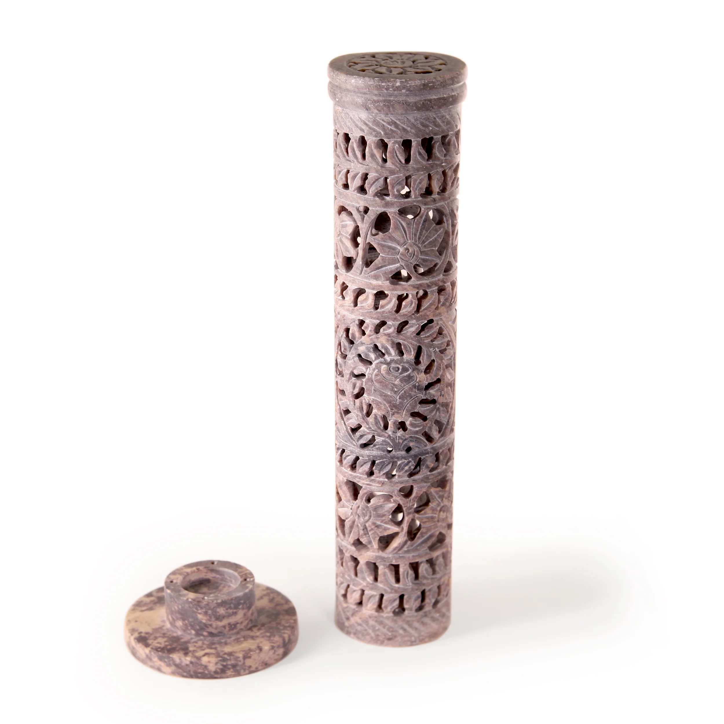 Incense Burner - Soapstone Tower Flowers Jali - Image 4