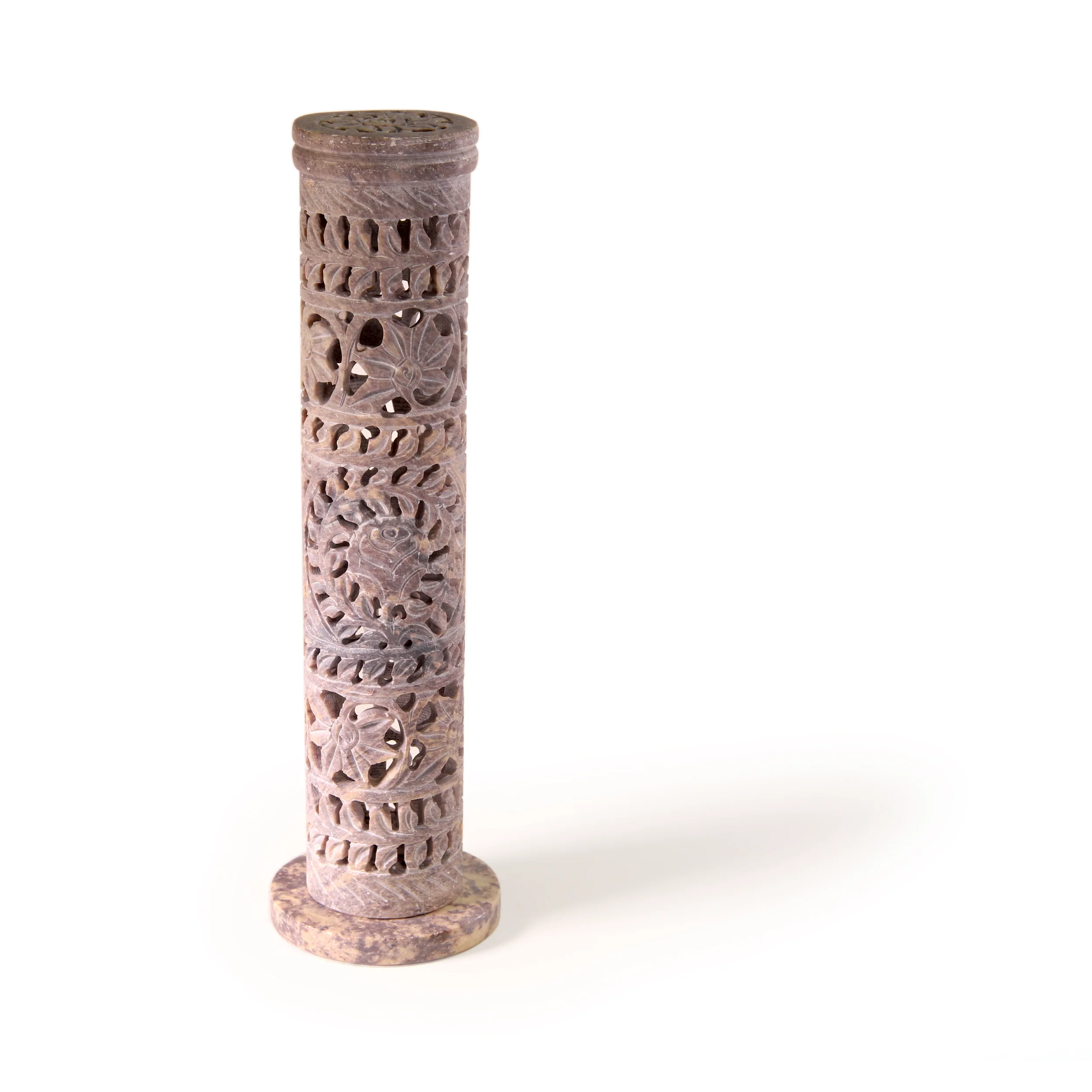 Incense Burner - Soapstone Tower Flowers Jali - Image 5