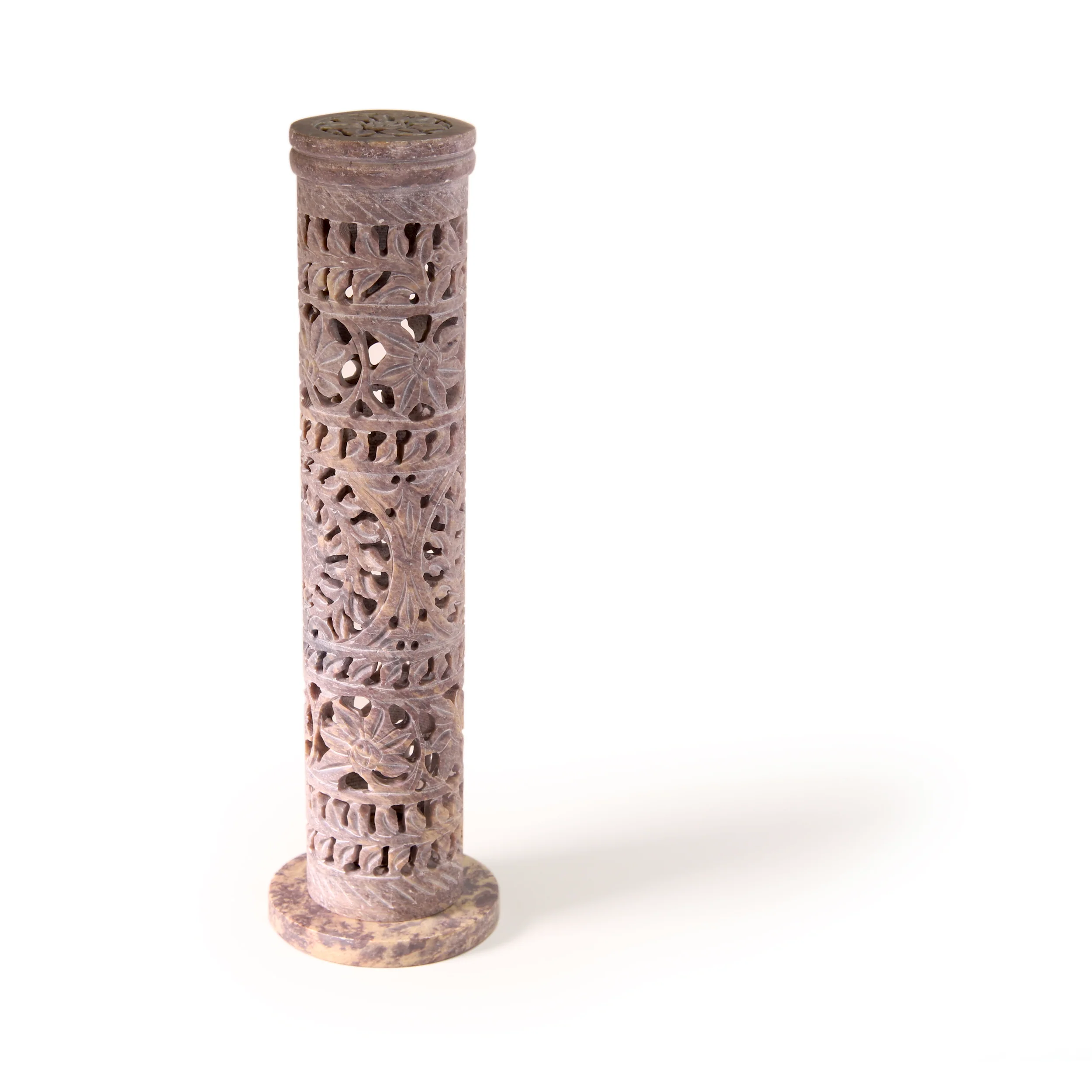 Incense Burner - Soapstone Tower Flowers Jali - Image 6
