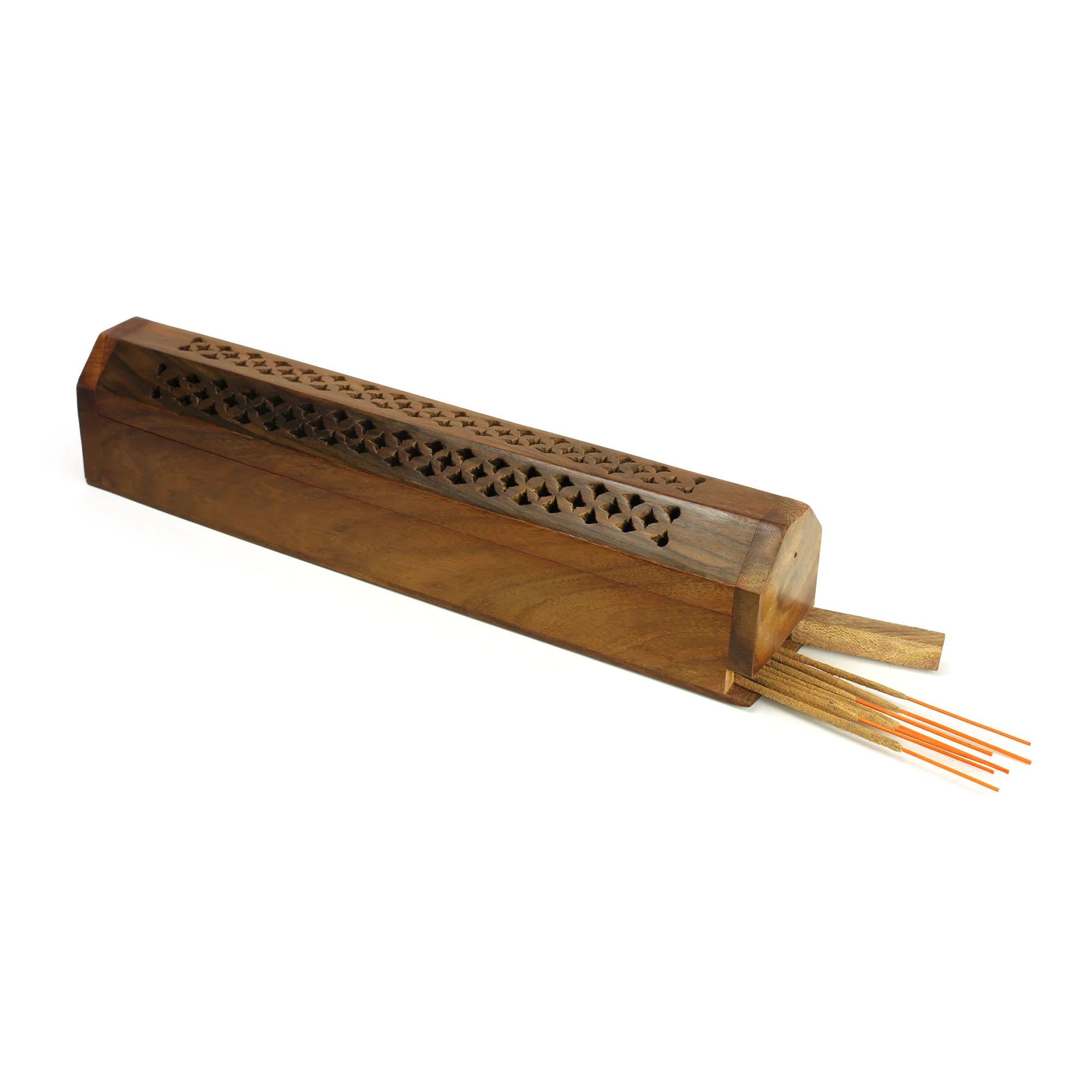 Incense Burner - Wooden Box with Storage - Decorative Jali Cover - Image 3