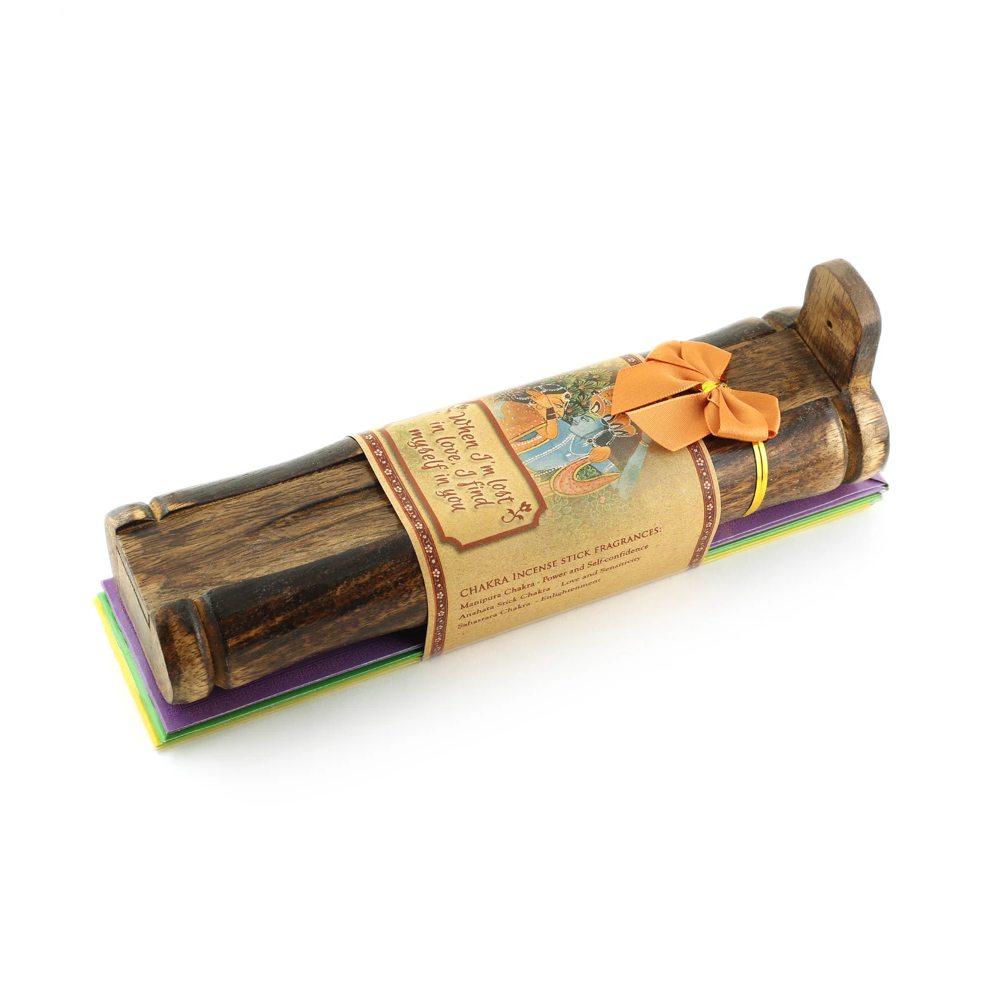 Incense Gift Set - Bamboo Burner + 3 Chakra Incense Sticks Packs & Love Greeting - Lost in Love - Image 3
