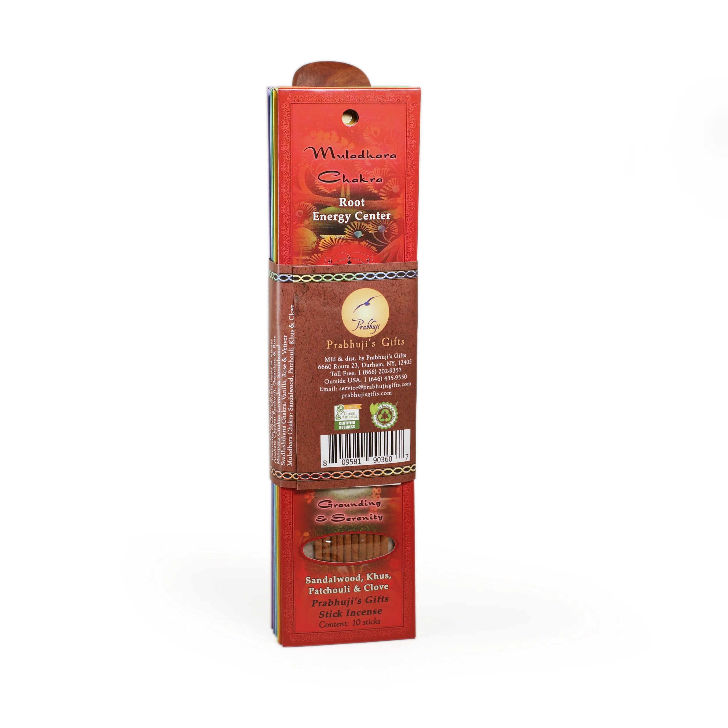 Incense Gift Set - Flat Burner + 7 Chakras Incense Stick in Brown Greeting Sleeve - Image 5