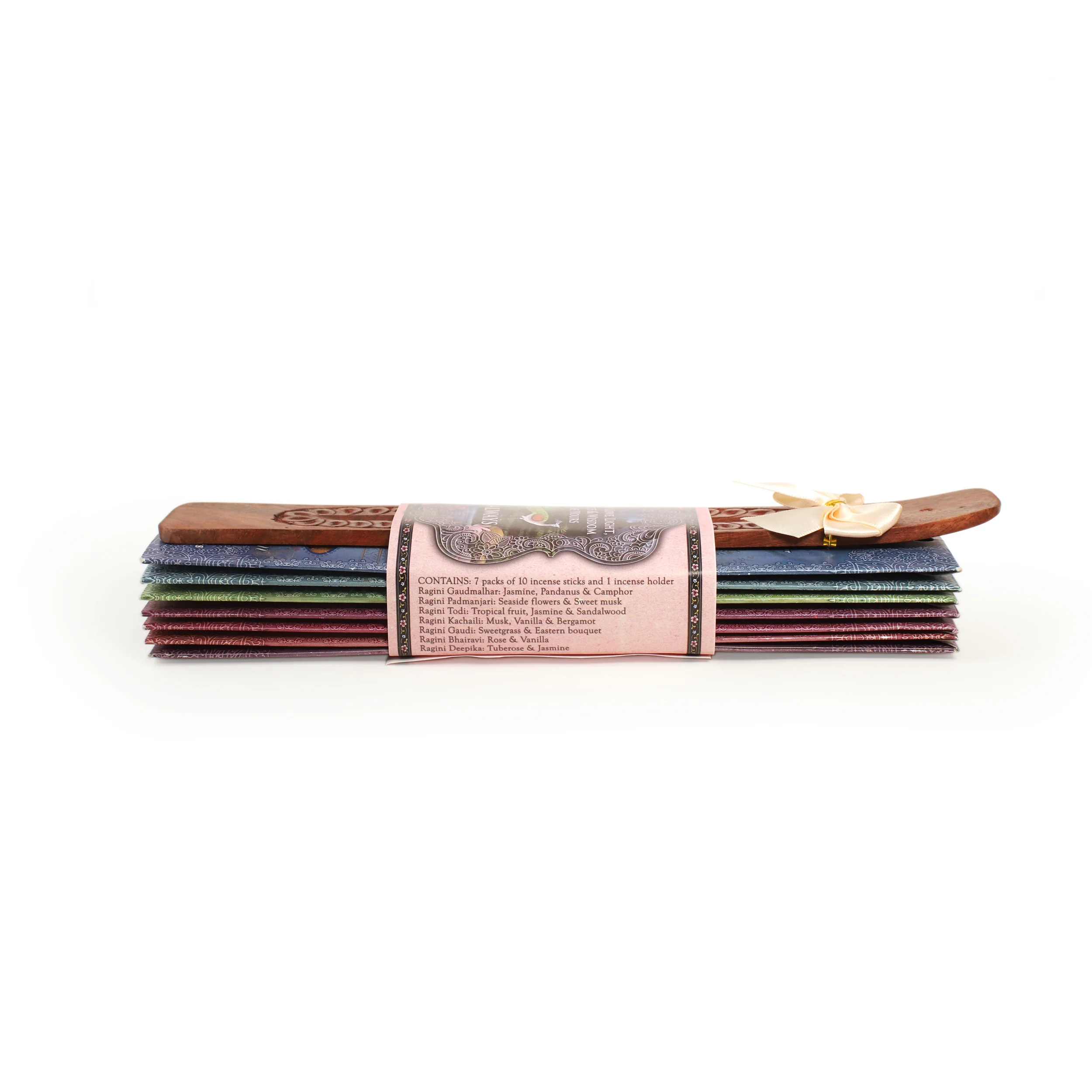 Incense Gift Set - Flat Burner + 7 Harmony Incense Stick & Greeting May Love, Light, Peace & Wisdom be Yours Always - Image 3