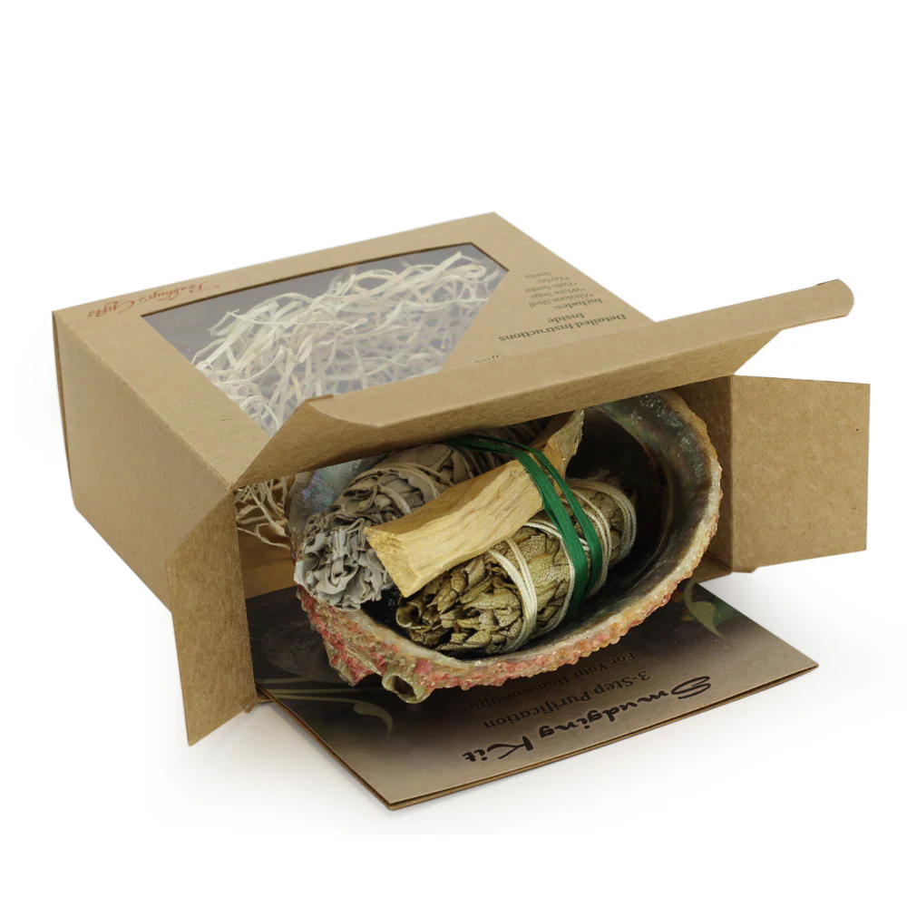 Kit - Smudging Kit Palo Santo - Sage - Yerba Santa - Abalone shell - with Purification Instruction Booklet - Image 3