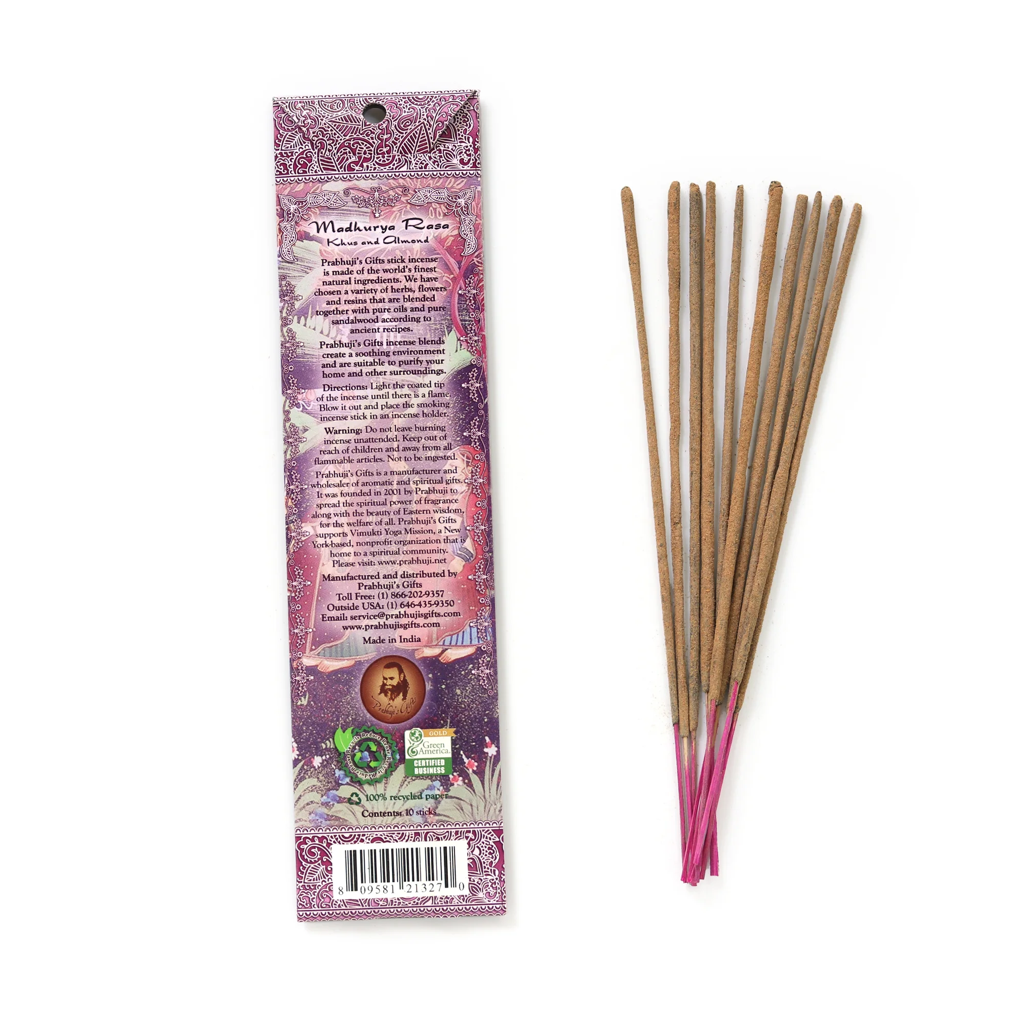 Incense Sticks Madhurya Rasa - Khus and Almond - Image 2