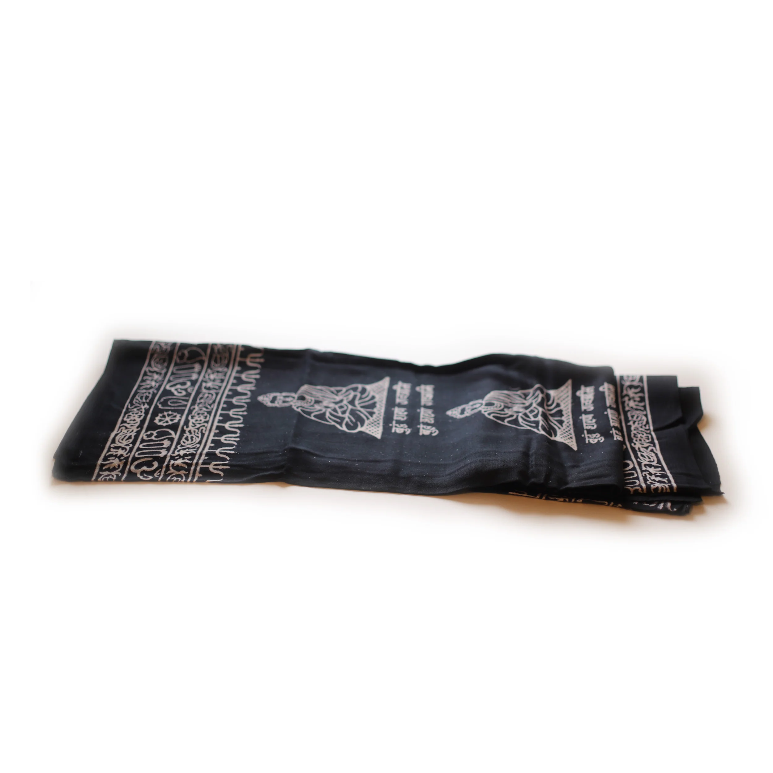 Meditation Yoga Prayer Shawl - Buddha - Black Large - Image 3