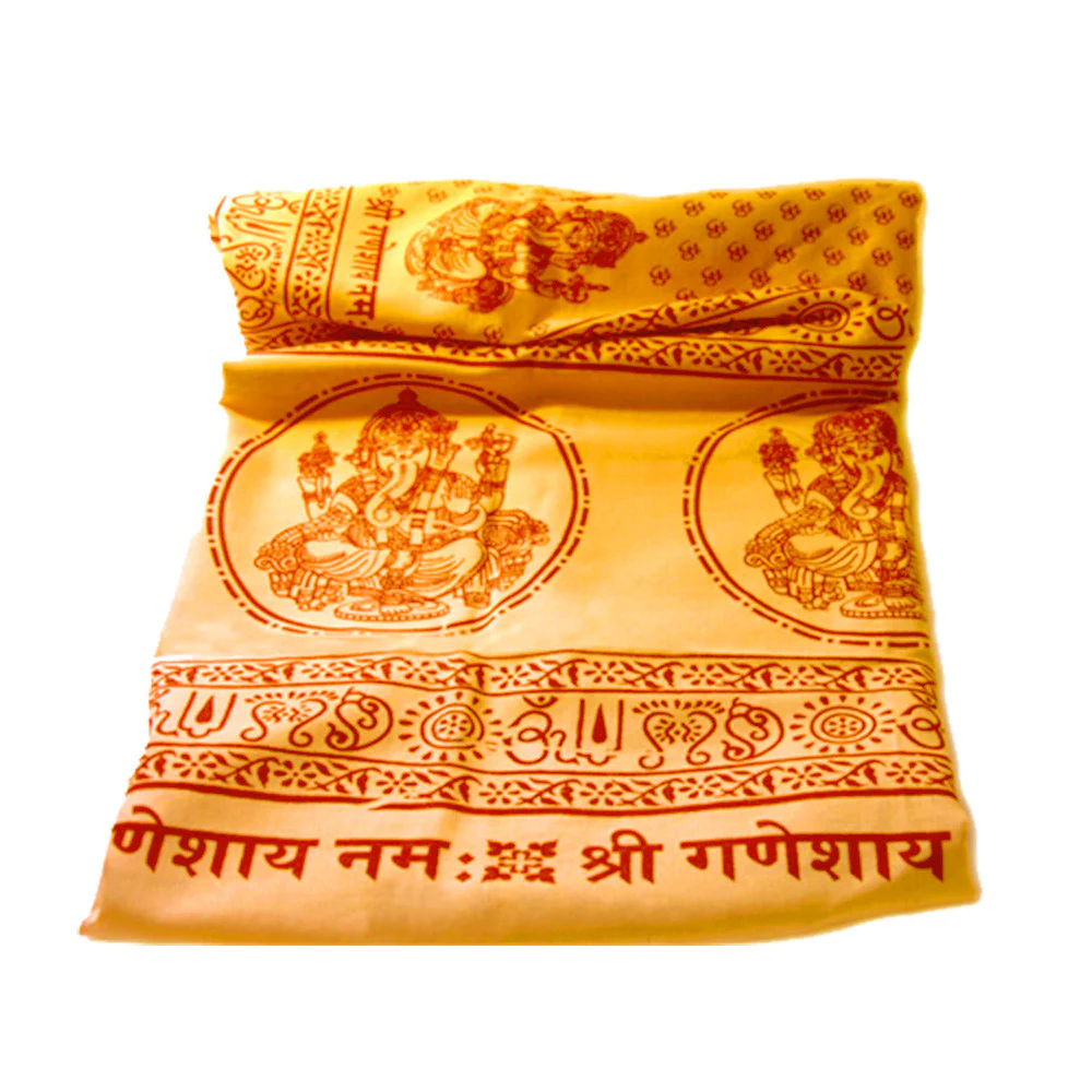 Meditation Yoga Prayer Shawl - Ganesh - Yellow Large