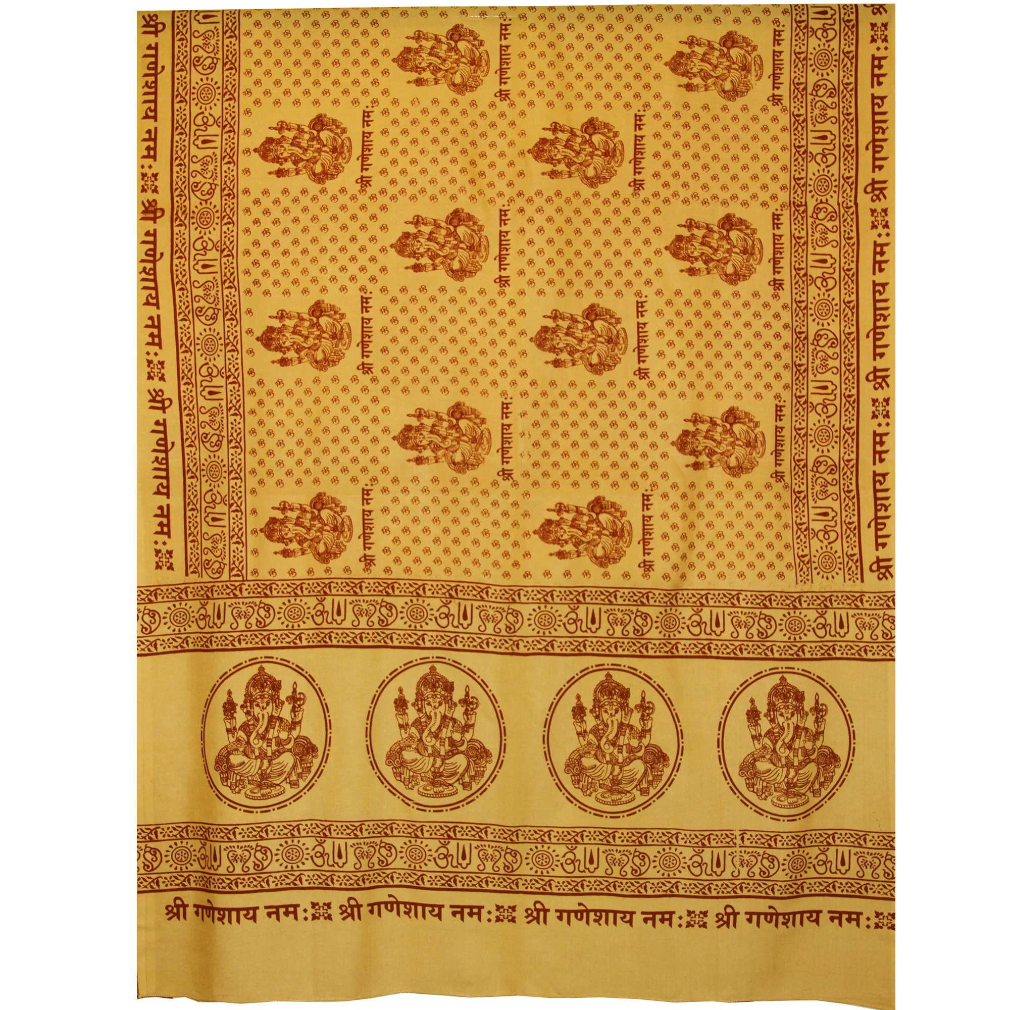 Meditation Yoga Prayer Shawl - Ganesh - Yellow Large - Image 2