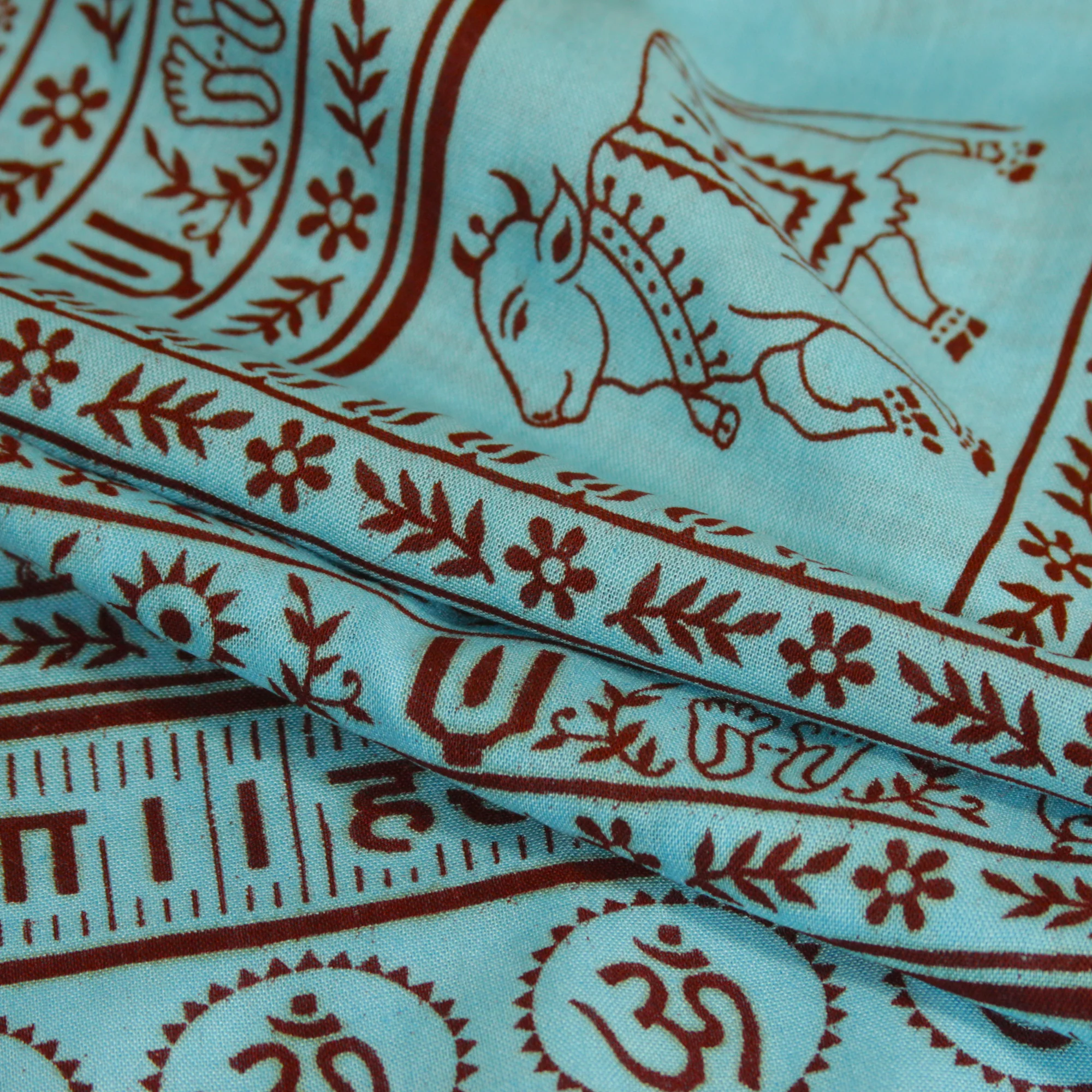 Meditation Yoga Prayer Shawl - Maha Mantra - Turquoise Large - Image 3