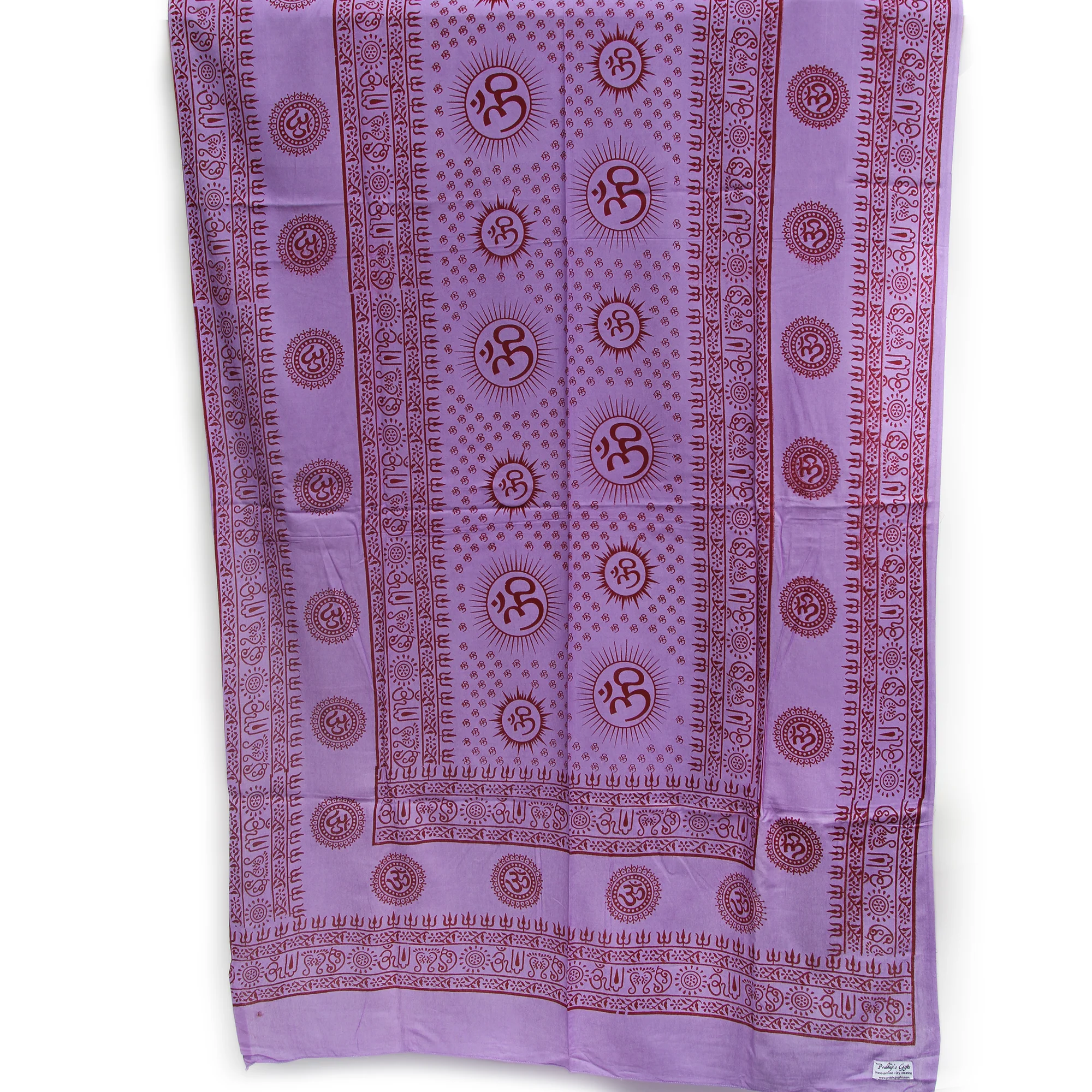 Meditation Yoga Prayer Shawl - Mantra Om - Purple Large - Image 4