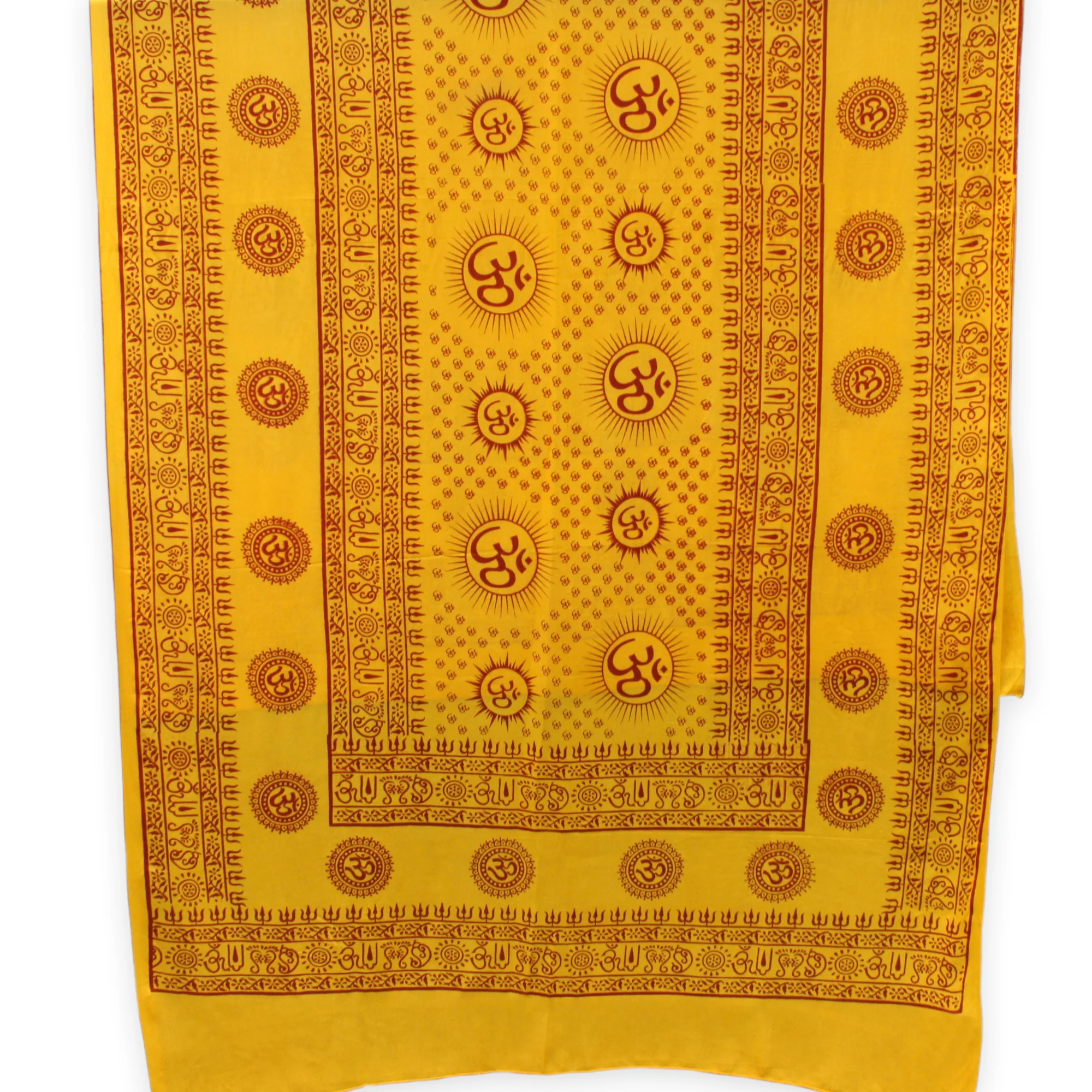 Meditation Yoga Prayer Shawl - Mantra Om - Yellow Large - Image 3