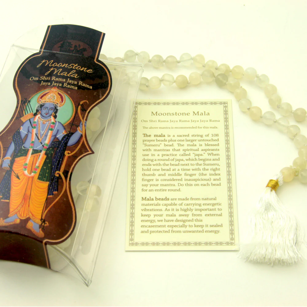 Prayer Mala Beads - Moon Stone - 108 Prayer Beads - Image 8