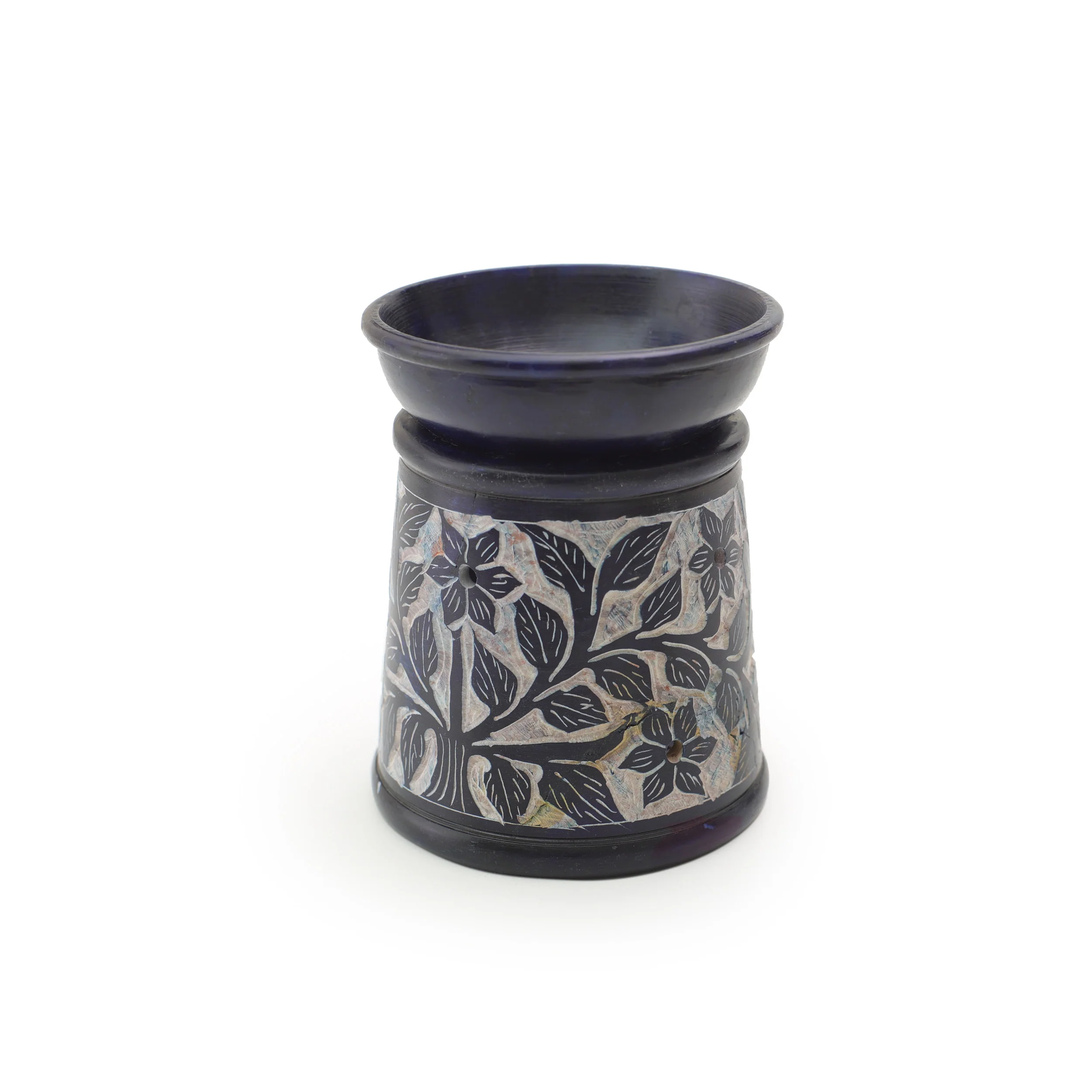 Oil Diffuser - Blue Soapstone Oil Burner Blue Rose 4.5" - Image 3