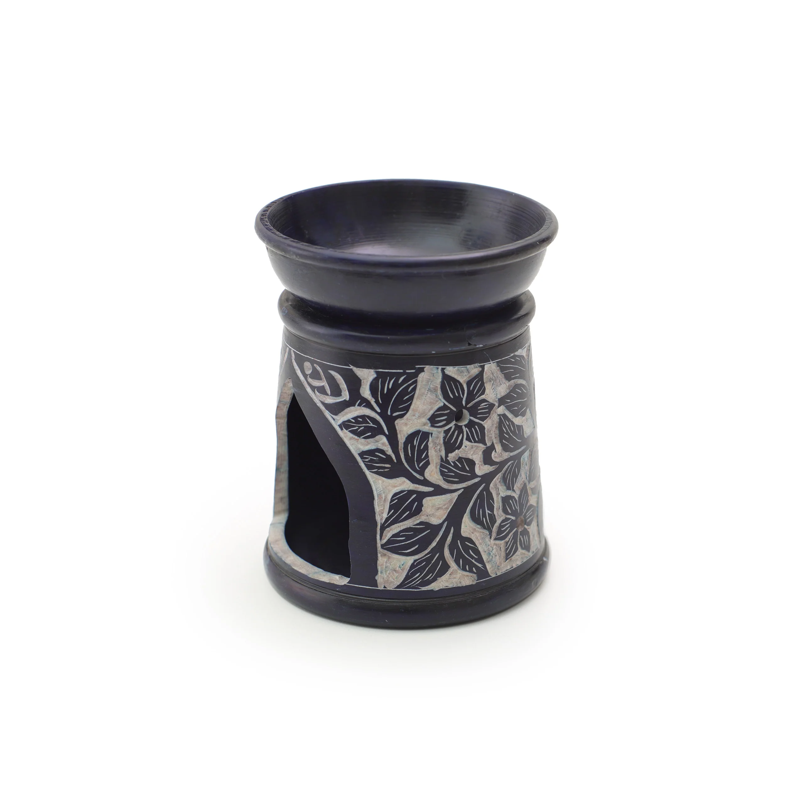 Oil Diffuser - Blue Soapstone Oil Burner Blue Rose 4.5" - Image 6