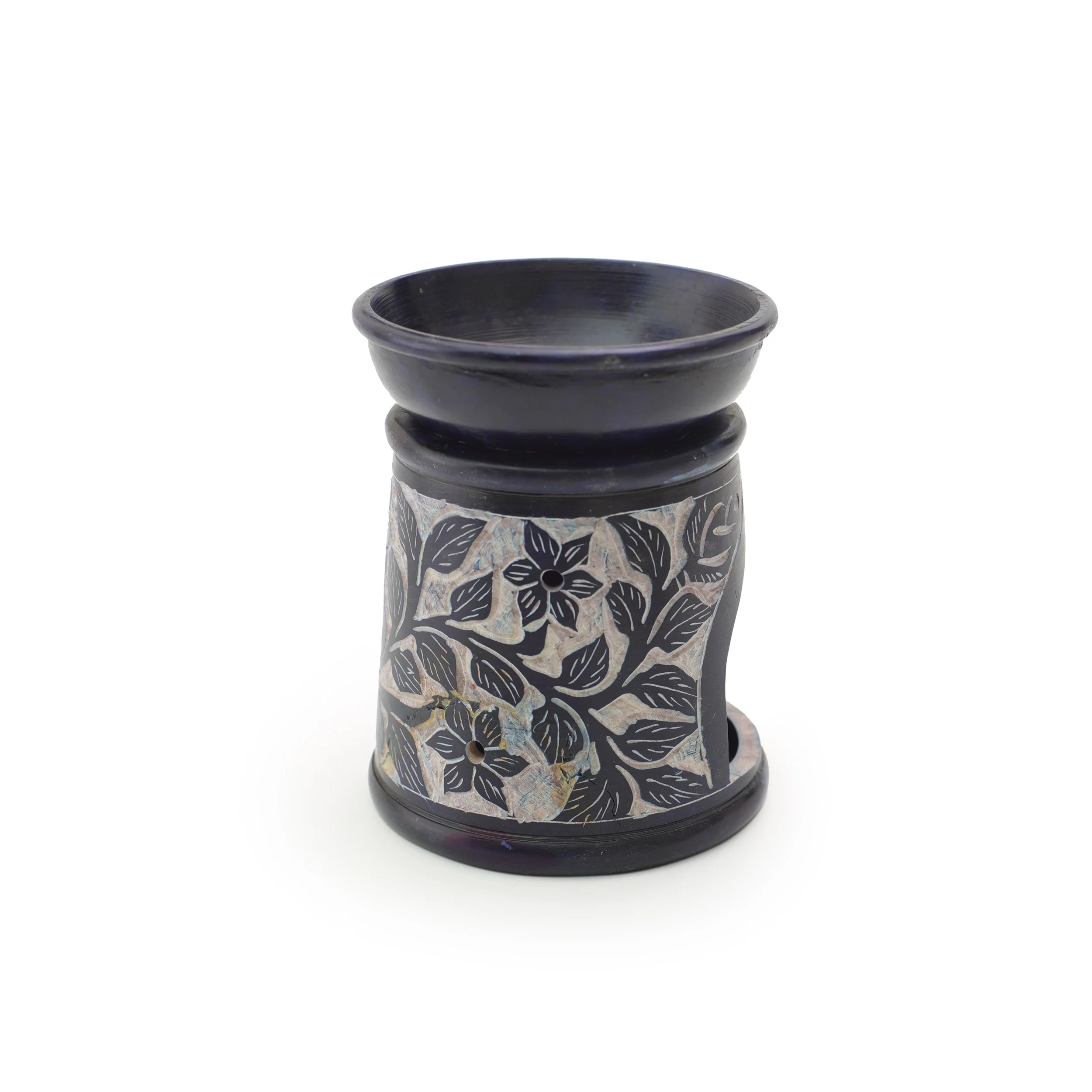 Oil Diffuser - Blue Soapstone Oil Burner Blue Rose 4.5" - Image 8