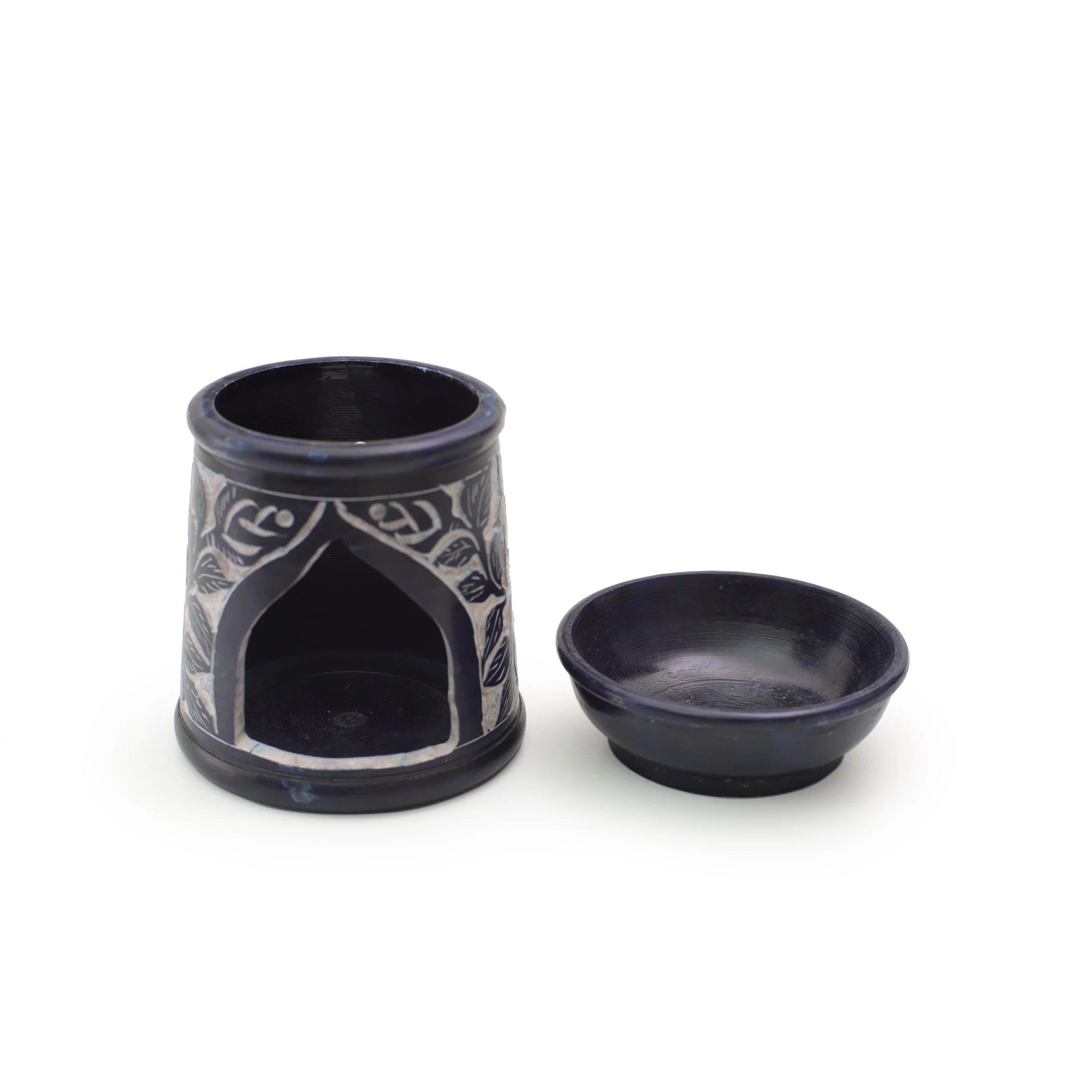 Oil Diffuser - Blue Soapstone Oil Burner Blue Rose 4.5" - Image 9