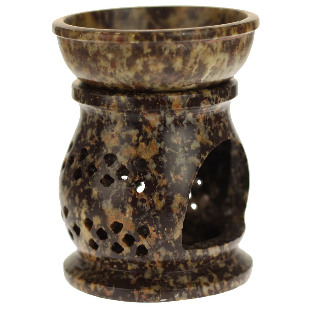Oil Diffuser - Natural Soapstone Oil Burner Jali 4" - Image 3