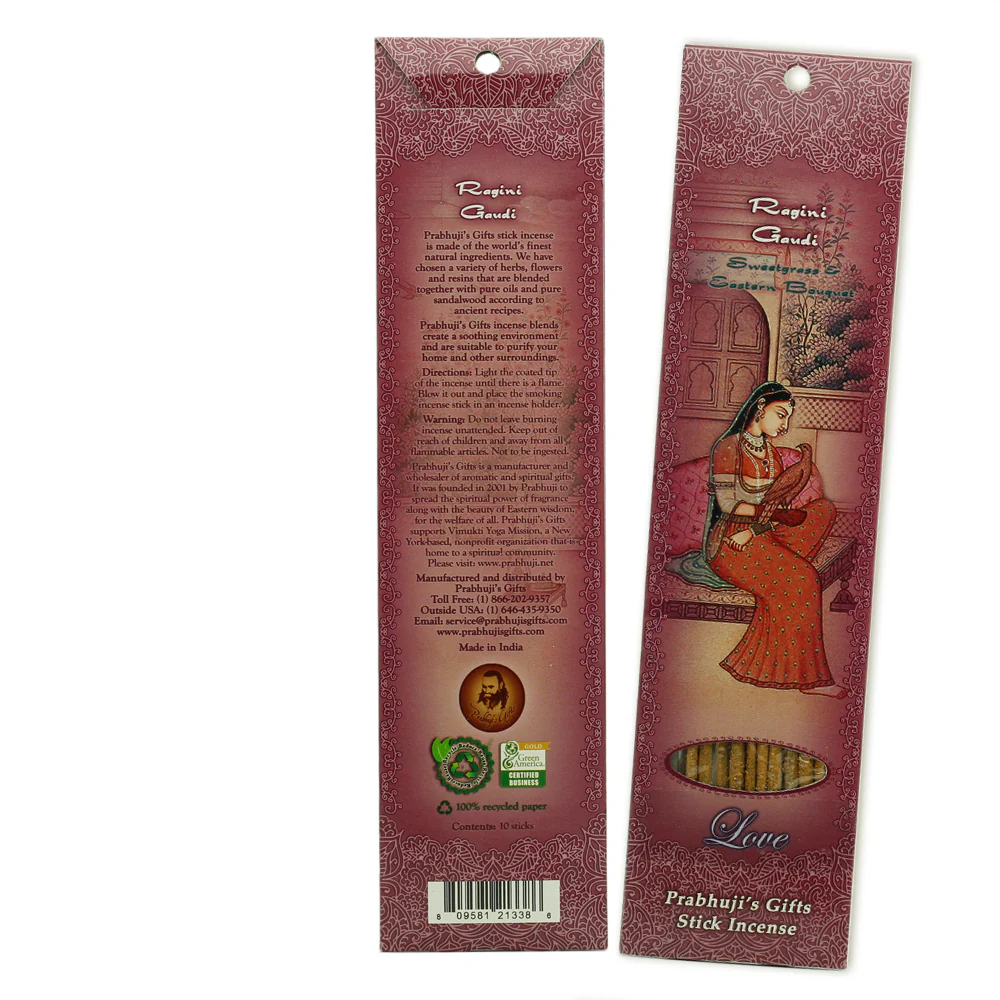 Incense Sticks Ragini Gaudi - Sweetgrass and Eastern Bouquet - Love - Image 2