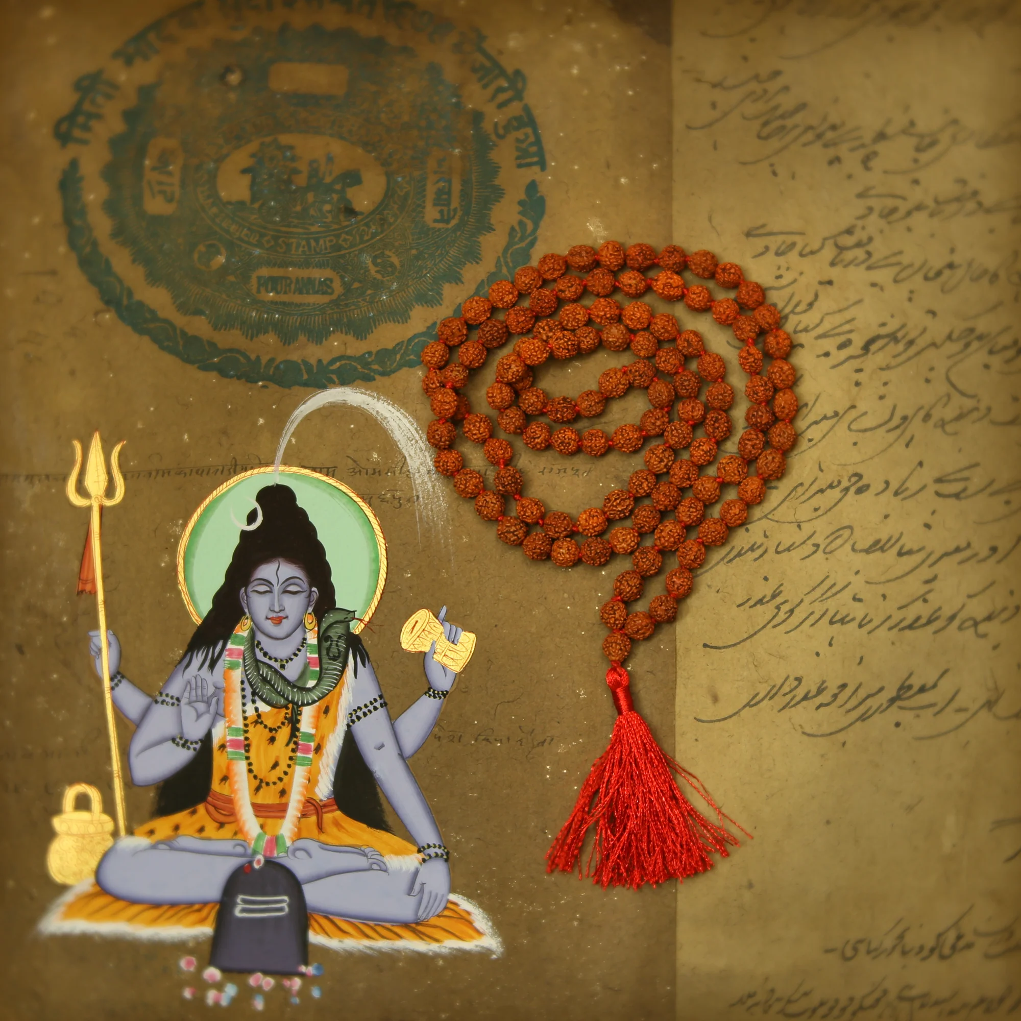 Prayer Mala Beads - Rudraksha - 108 Prayer Beads - Image 3