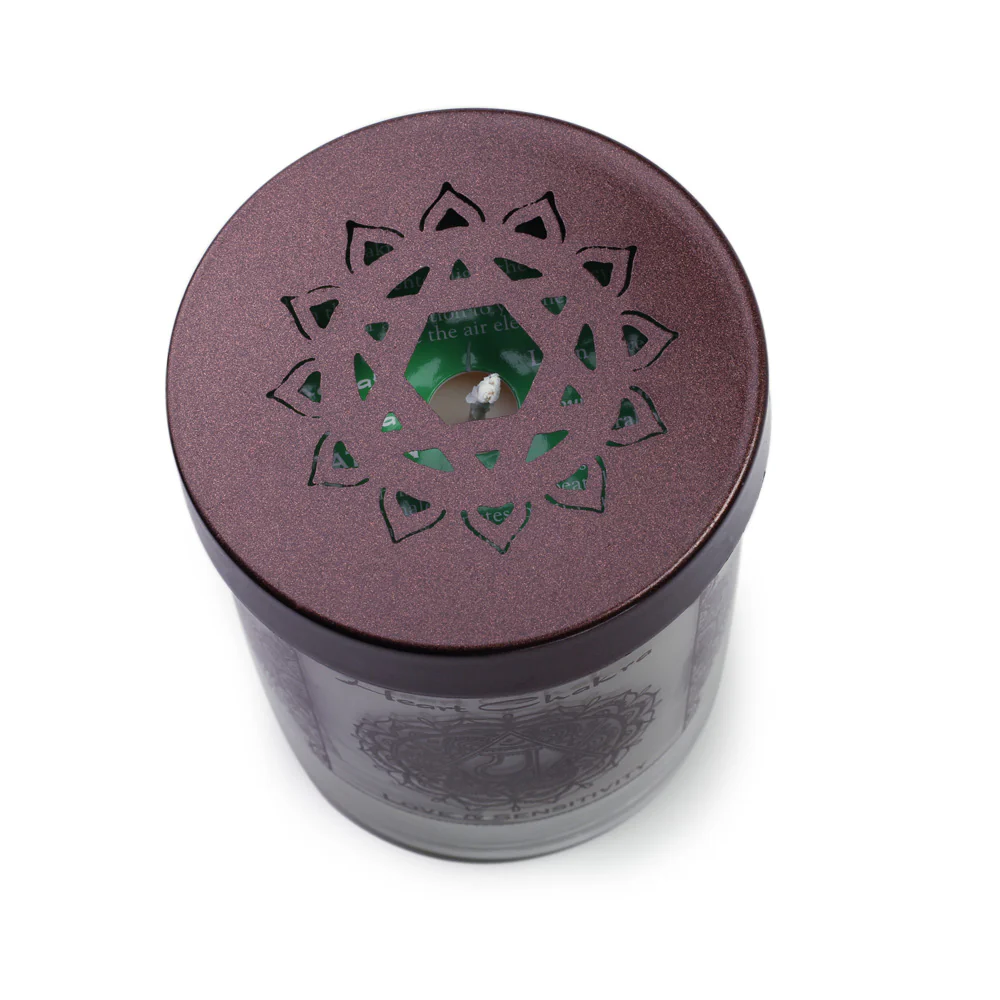 Heart Chakra Anahata | Soy Candle for Chakra Meditation Scented with Essential Oils | Wild Rose | Love and Sensitivity - 10.5oz - Image 9