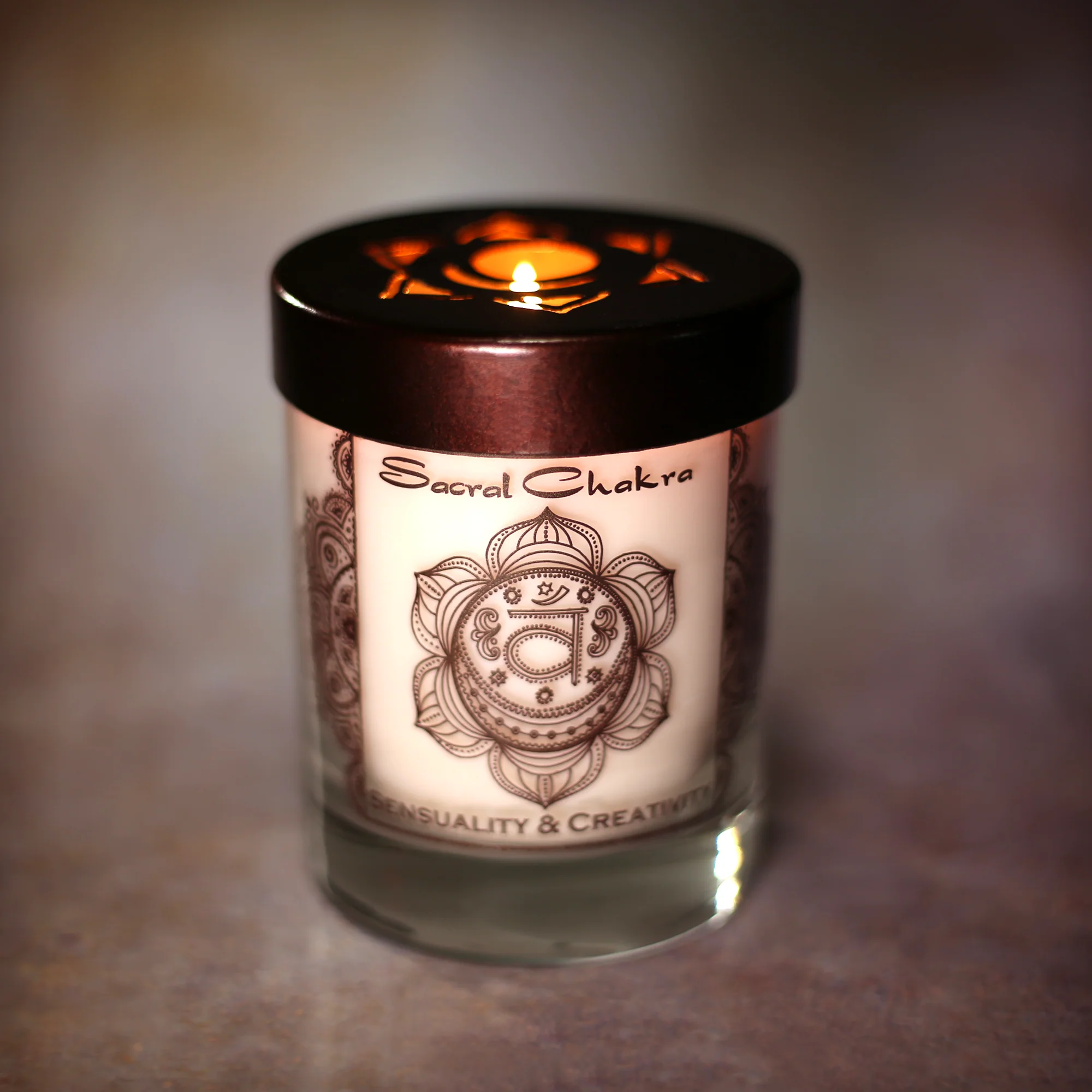 Sacral Chakra Svadhishthana | Soy Candle for Chakra Meditation Scented with Essential Oils |Vanilla | Sensuality and Creativity - 10.5oz - Image 6