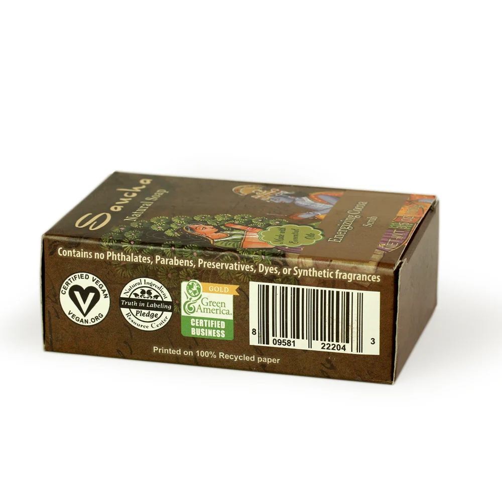 Soap Bar Saucha - Natural Energizing Cocoa Scrub - 3.5 oz (100g) - Image 5